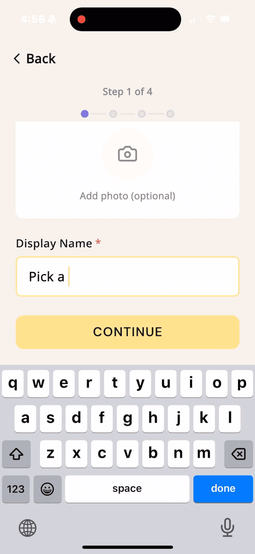 Step #4: Tap CONTINUE to proceed to the category selection.