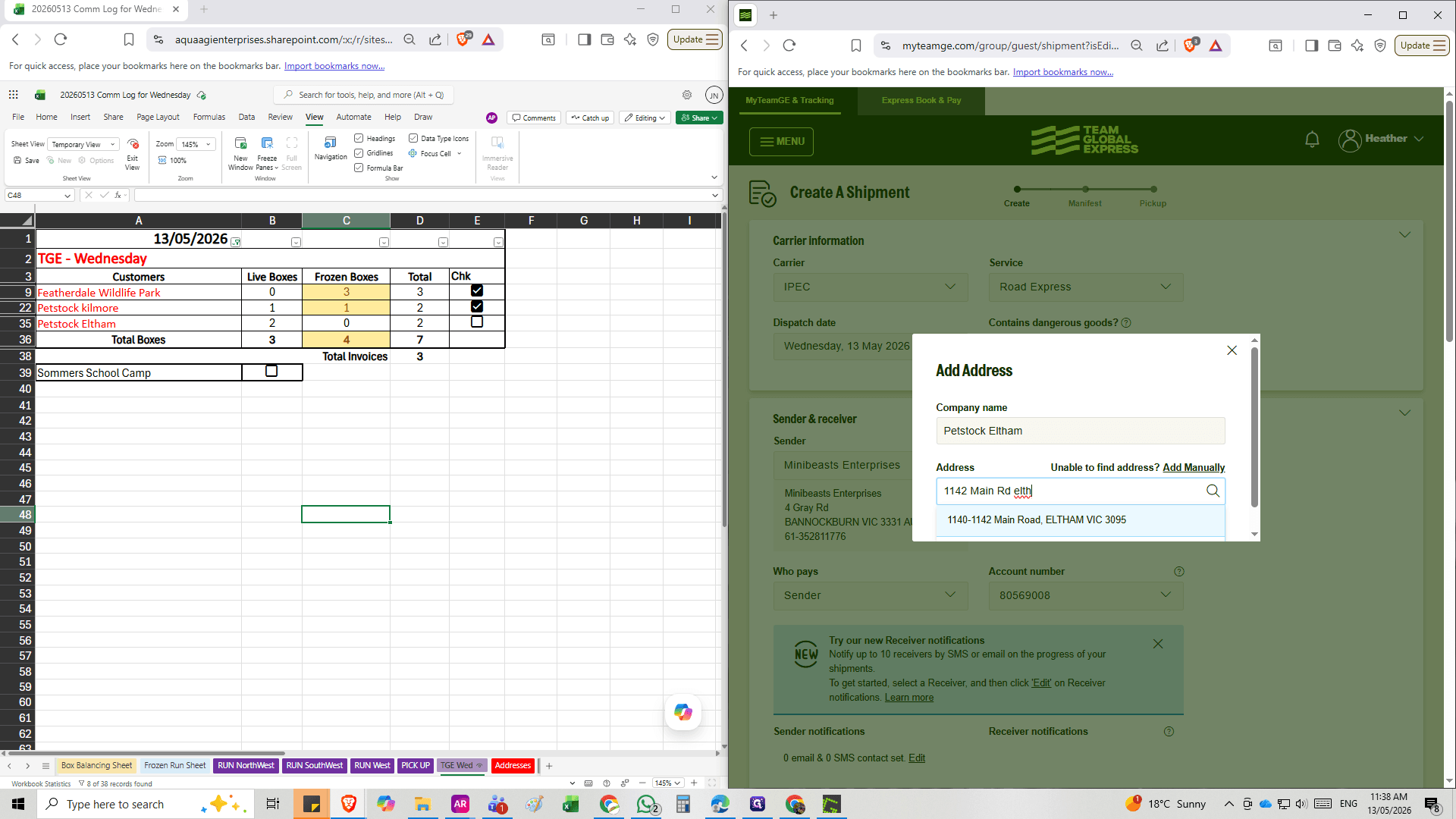 Step #13: Click on the correct suggested address from the dropdown list to populate the location fields.