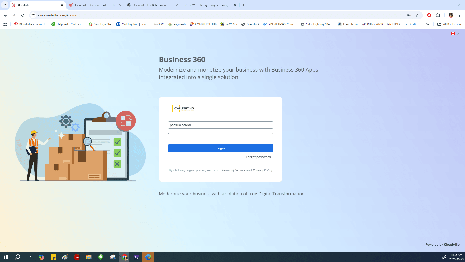 Step #3: Click in Login to enter the system