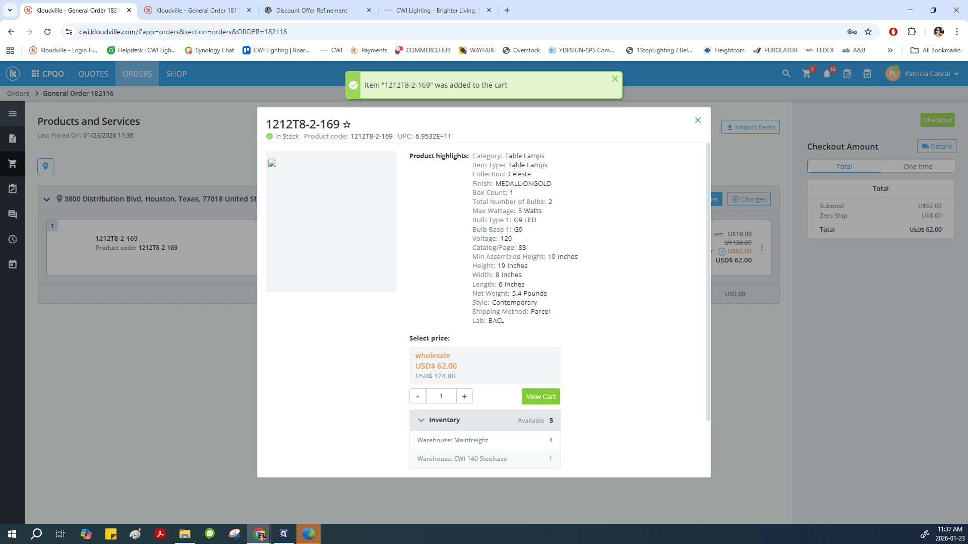 Step #22: Click on "View Cart" to take you back to the Cart
