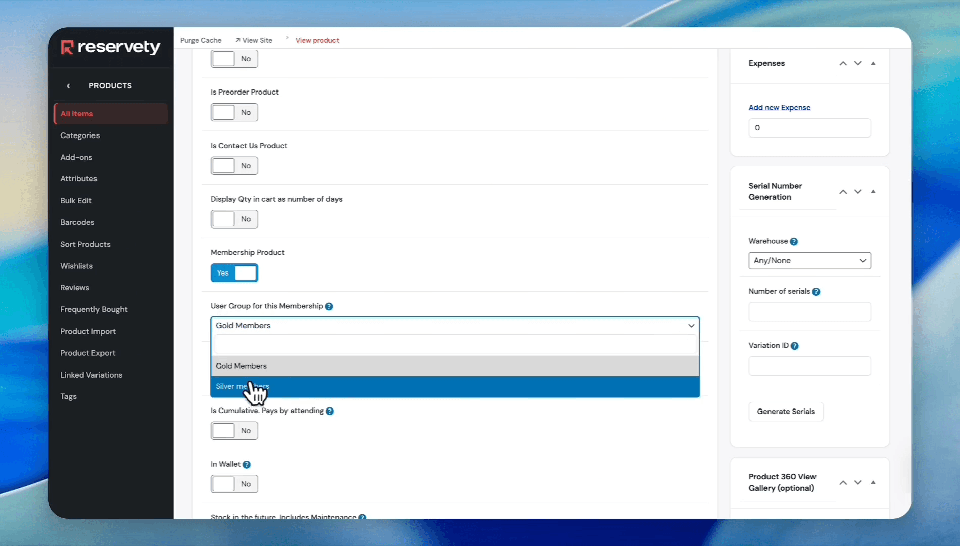 Step #24: Select Silver Members from the User Group for this Membership dropdown