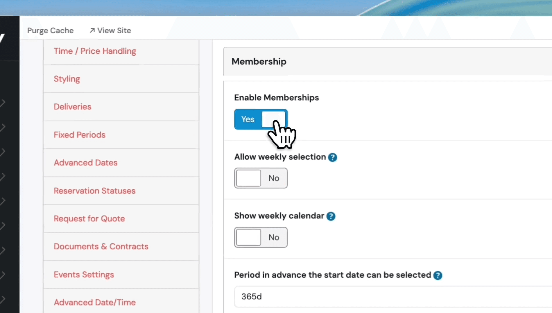 Step #8: Switch the Enable Memberships toggle to Yes