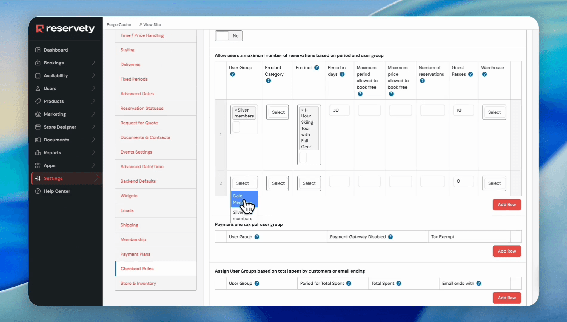 Step #33: Select Gold Members from the User Group dropdown