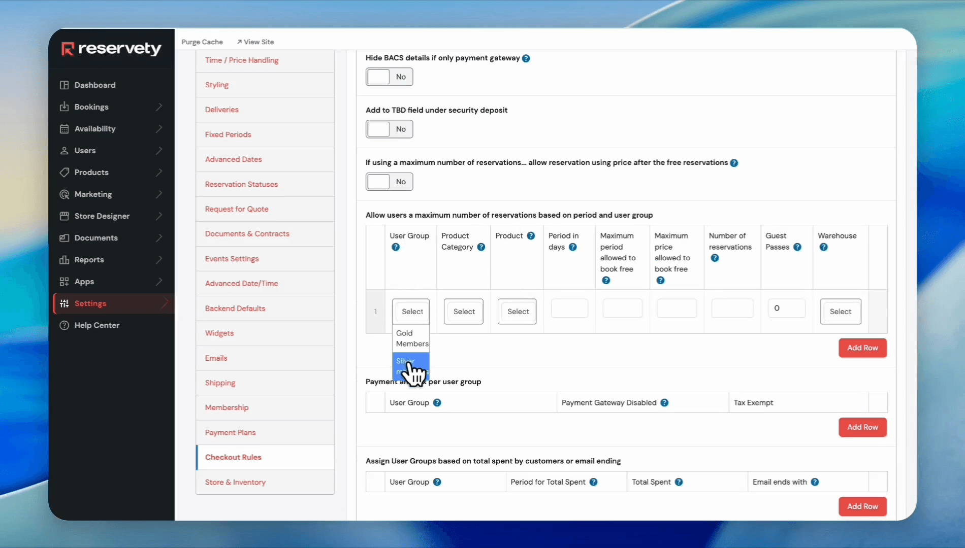Step #30: Select Silver members from the User Group list