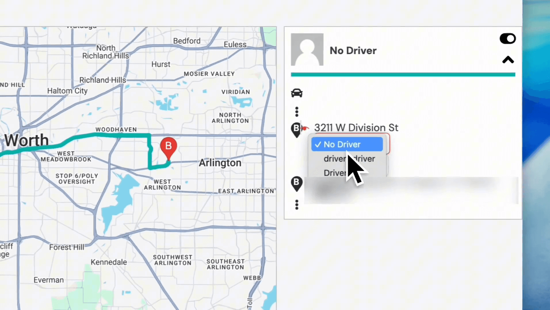 Step #13: Select the desired driver from the dropdown menu.