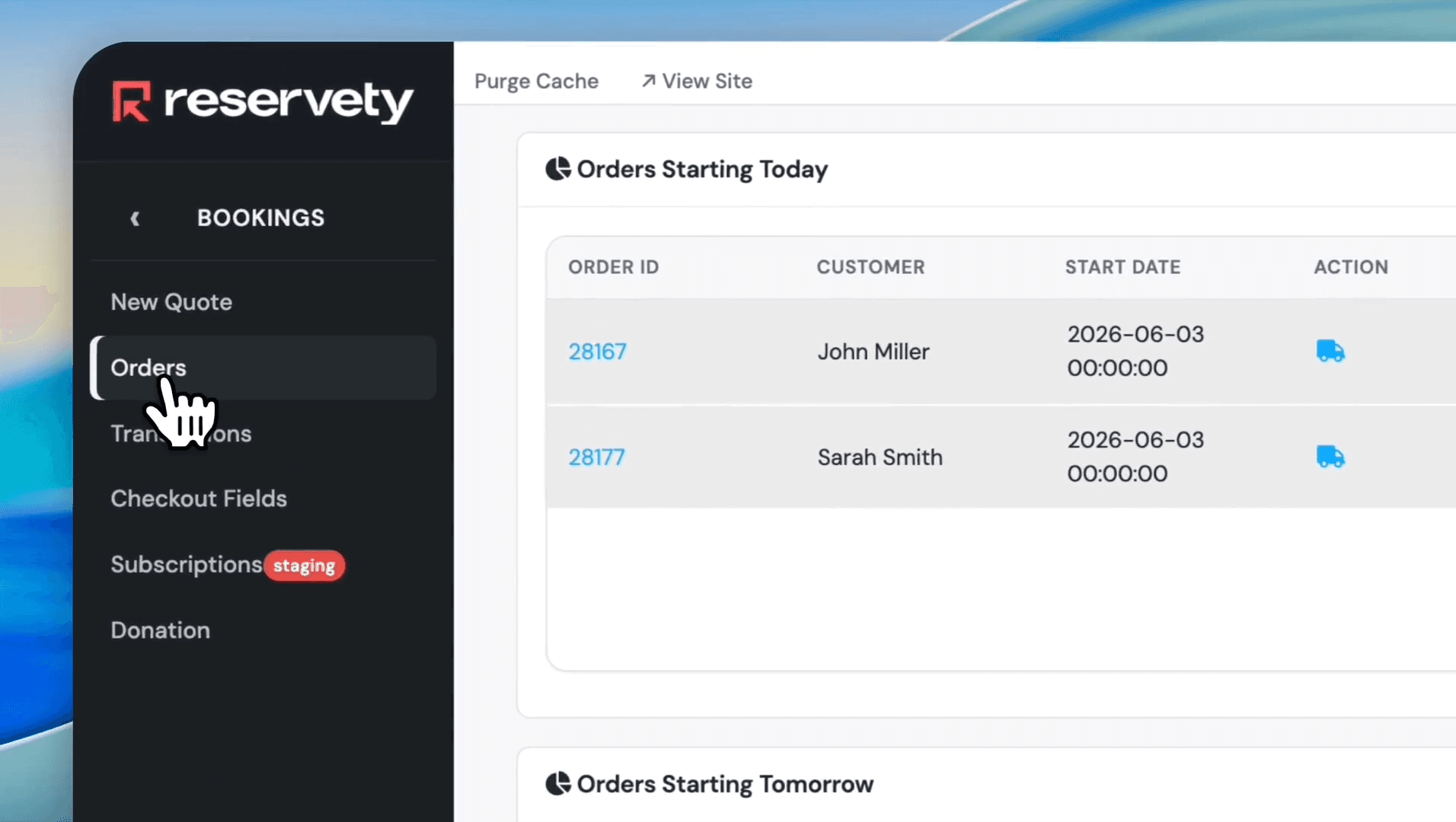 Step #2: Click Orders.