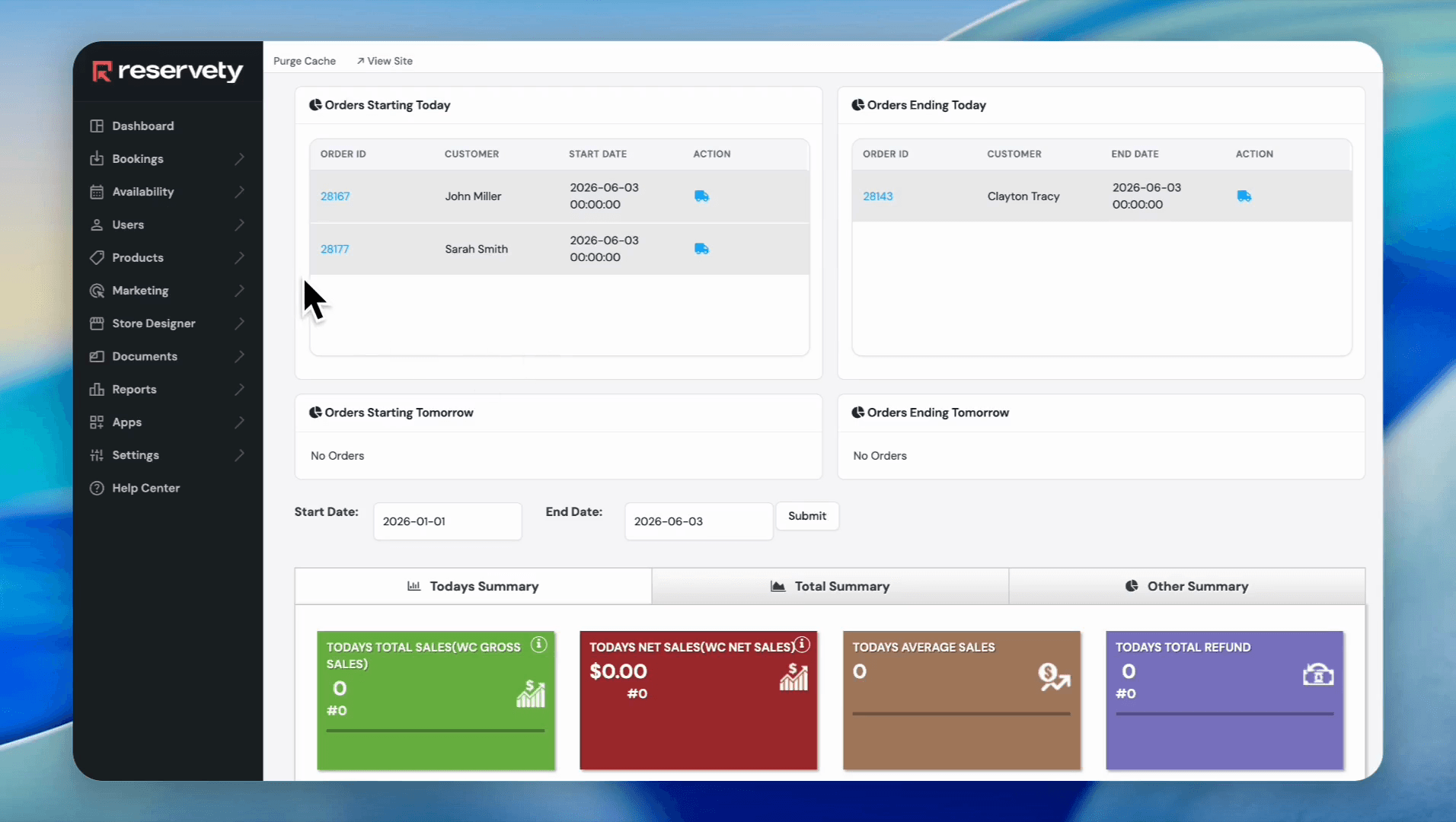 Step #24: Navigate back to the main management dashboard and click Bookings.