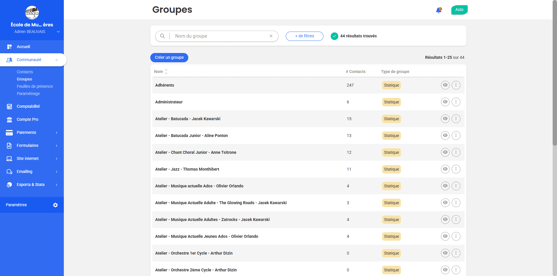 Step #1: Cliquez sur "Communauté" puis sur "Groupes"