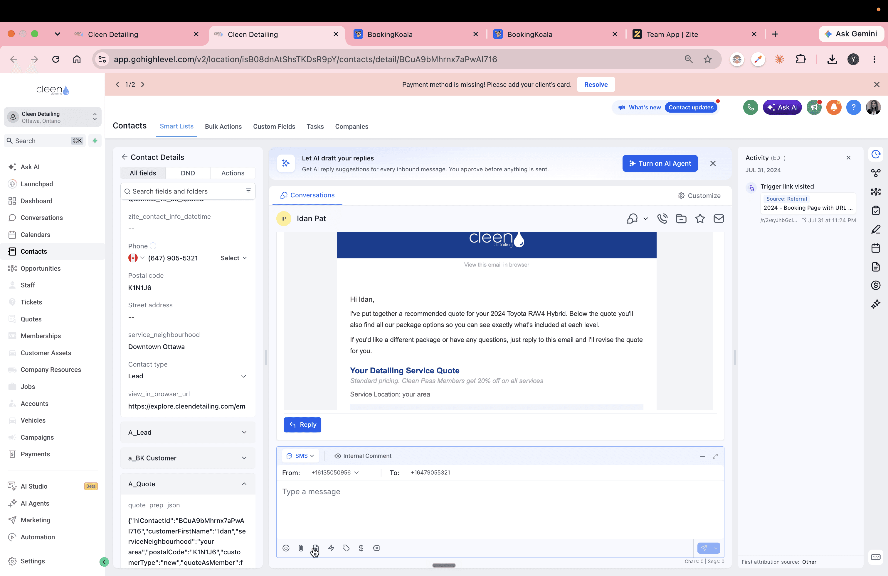 Step #16: Click the Templates / Snippets icon on the message toolbar.