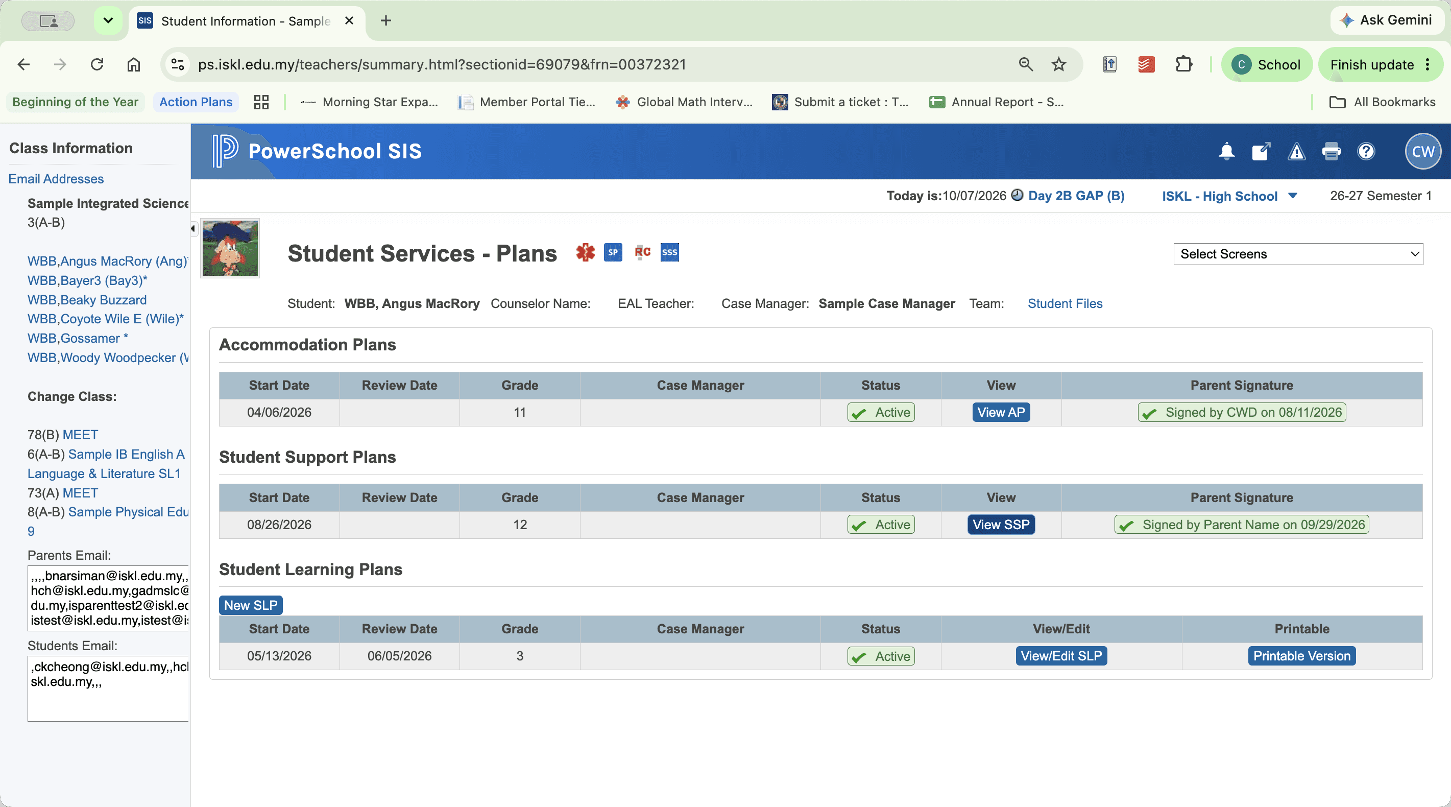 Step #5: Click View to open the student's support plan.