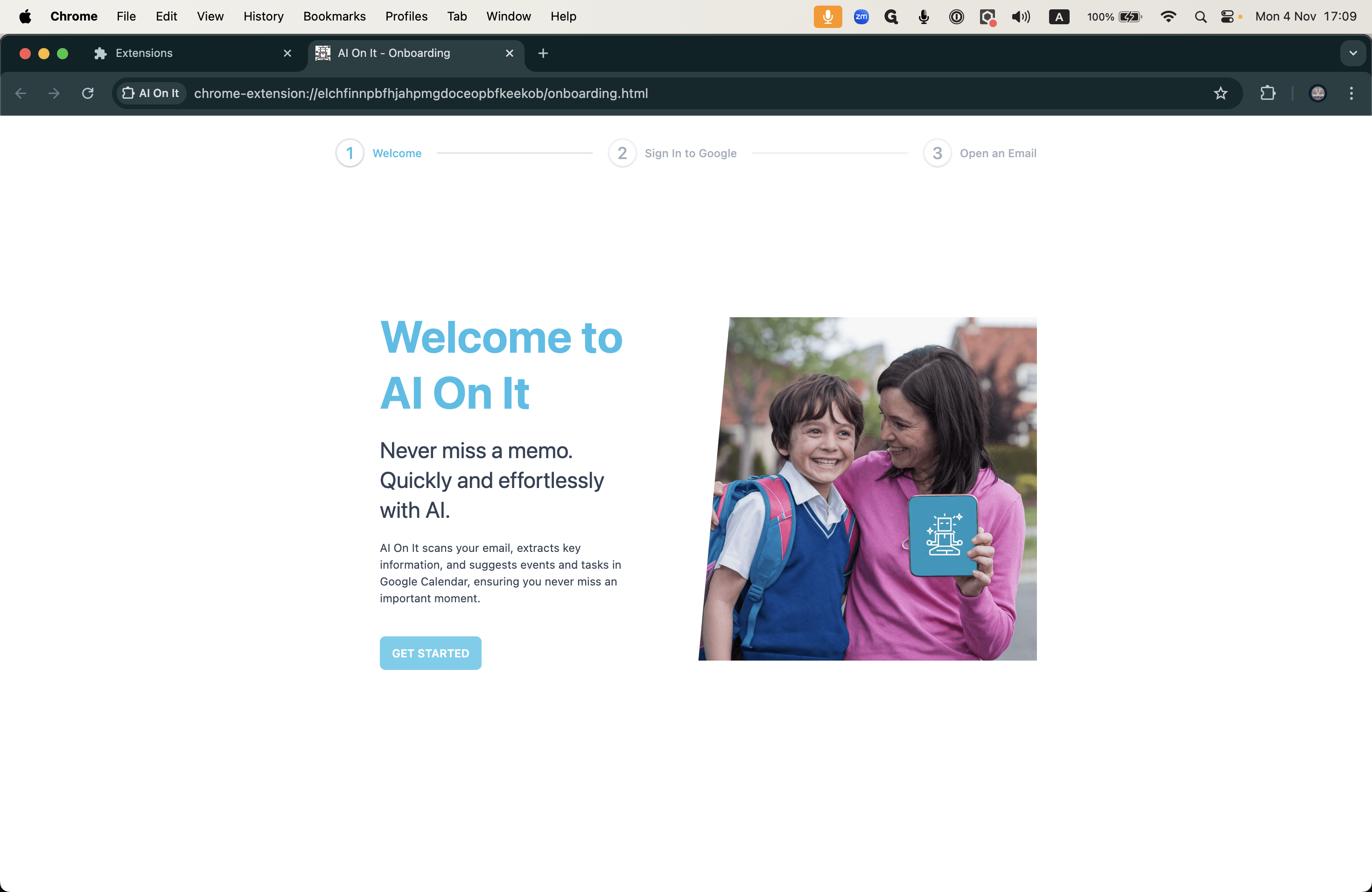 Step #7: Click on "GET STARTED"