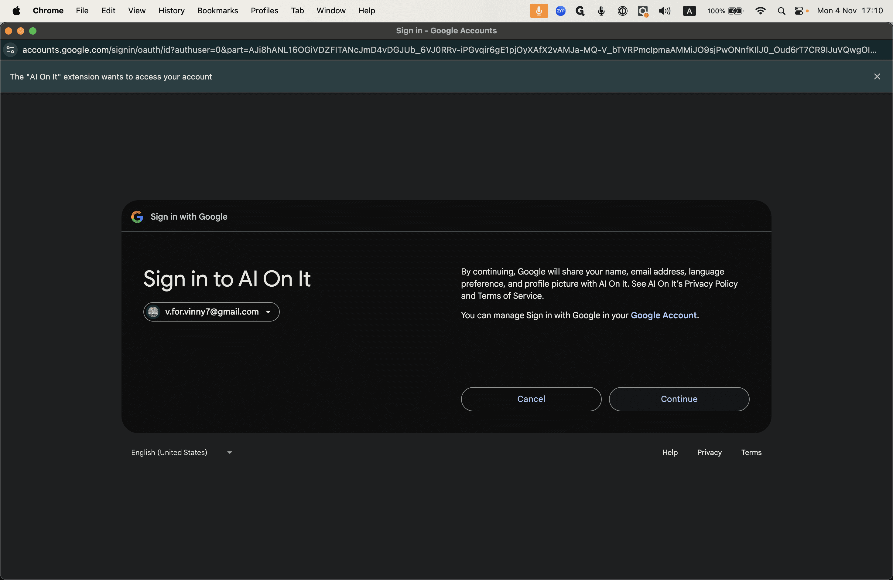 Step #12: Click Continue