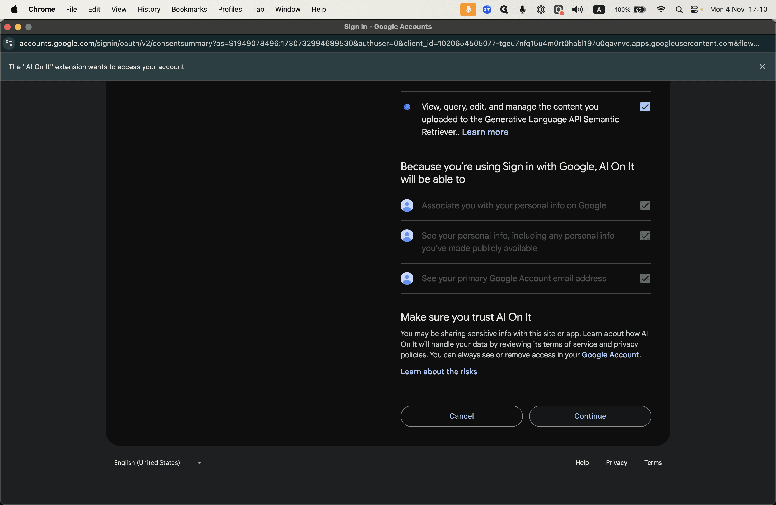 Step #14: Click Continue