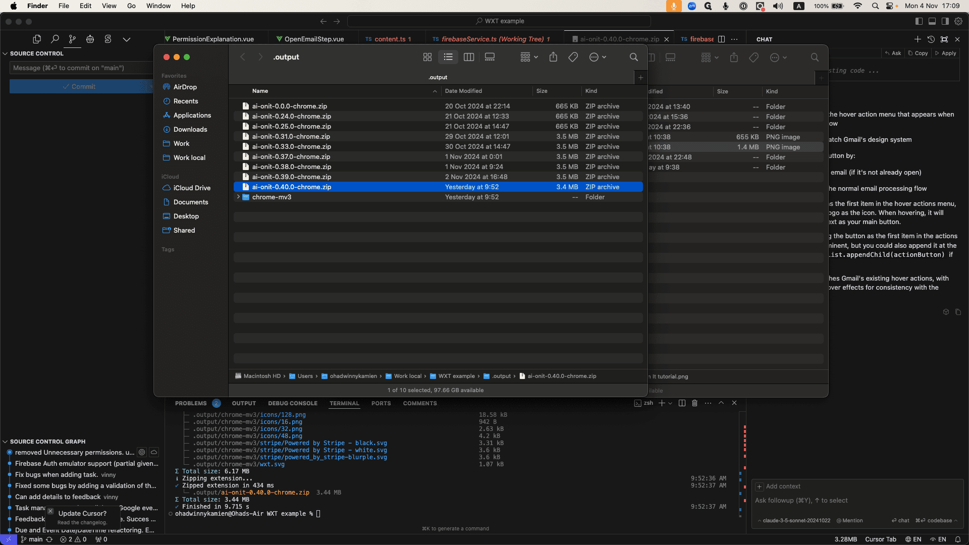 Step #5: Drag the zip file into the "Manage Extension" tab