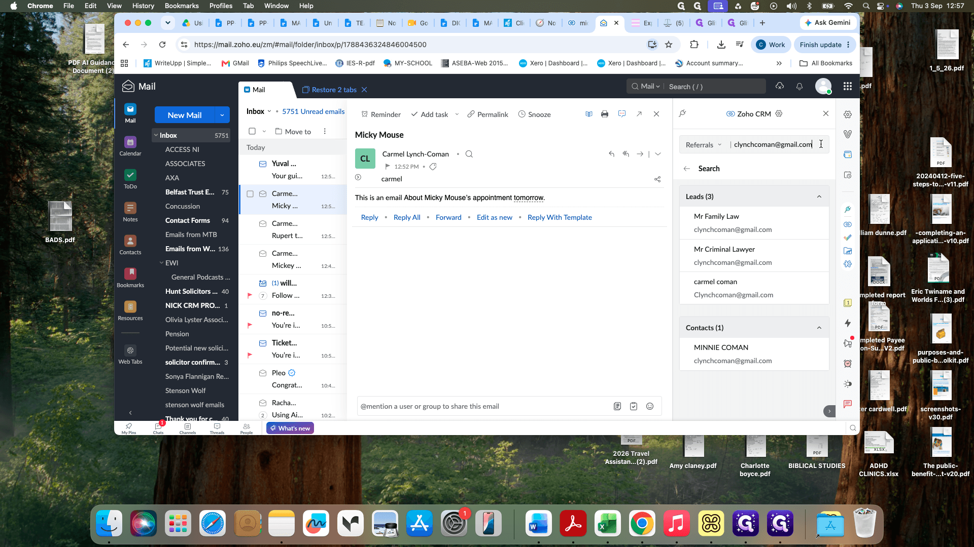 Step #8: Click inside the search input field in the Zoho CRM sidebar.