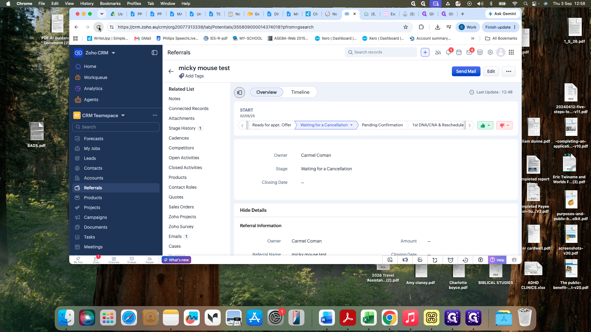 Step #12: Click the browser Reload button to refresh the client record.