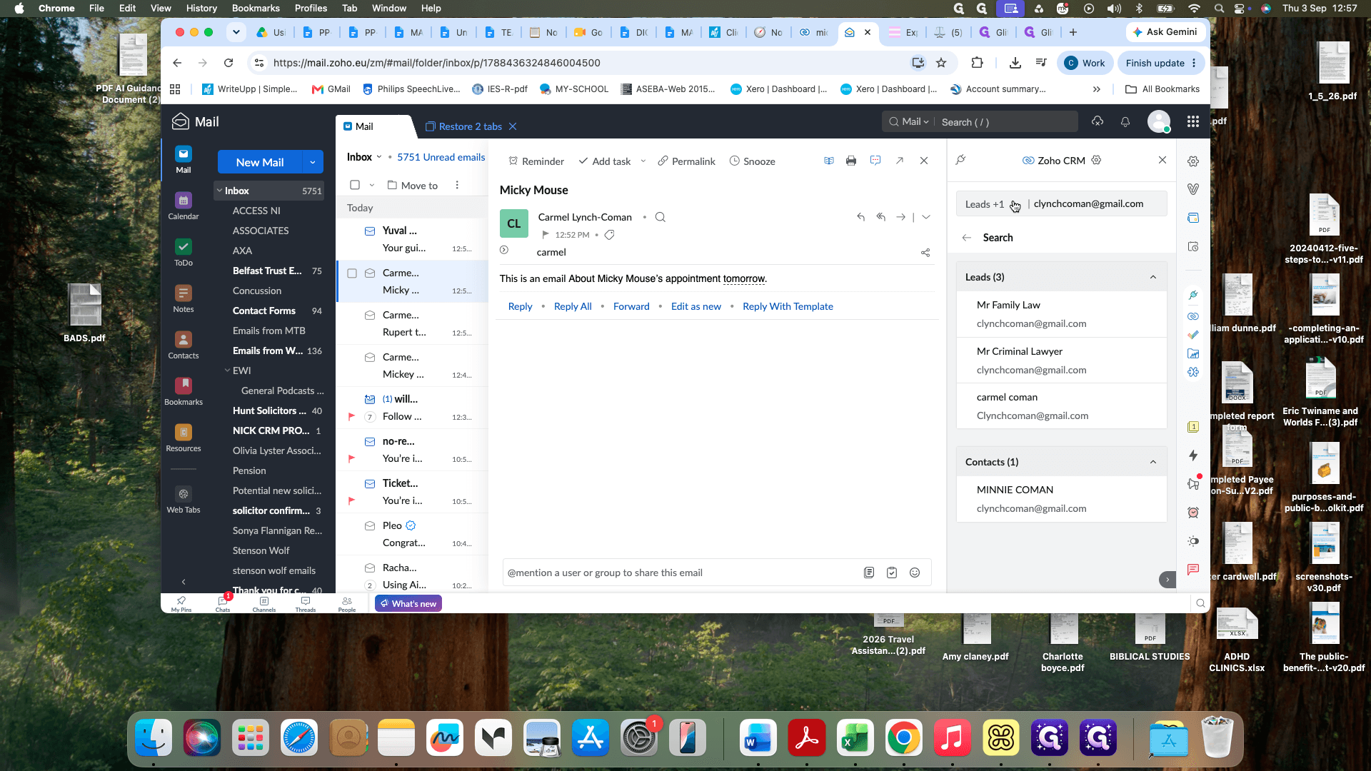 Step #3: Click the module filter dropdown in the Zoho CRM panel.