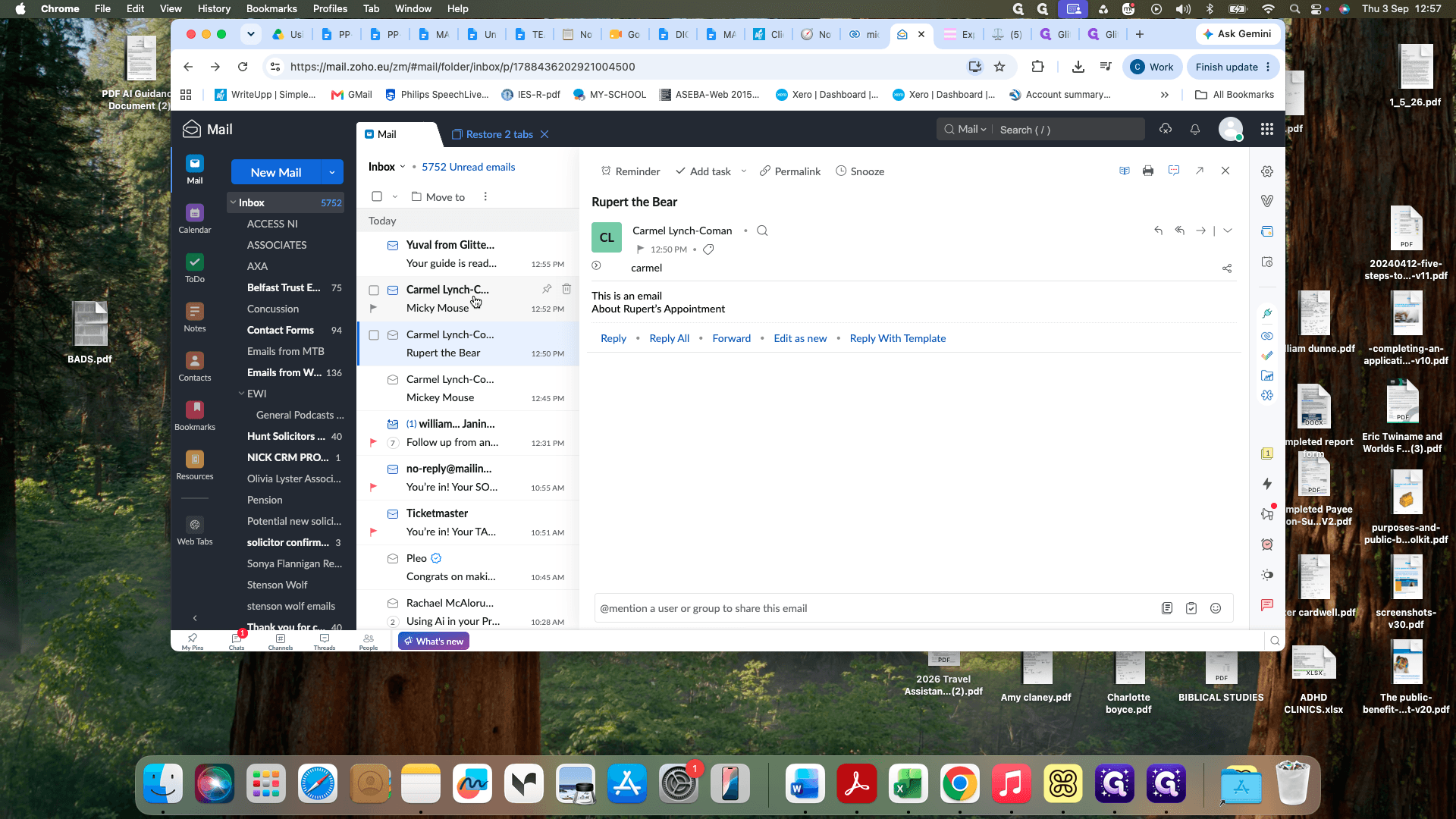 Step #1: Click the incoming email message in the Zoho Mail inbox list.