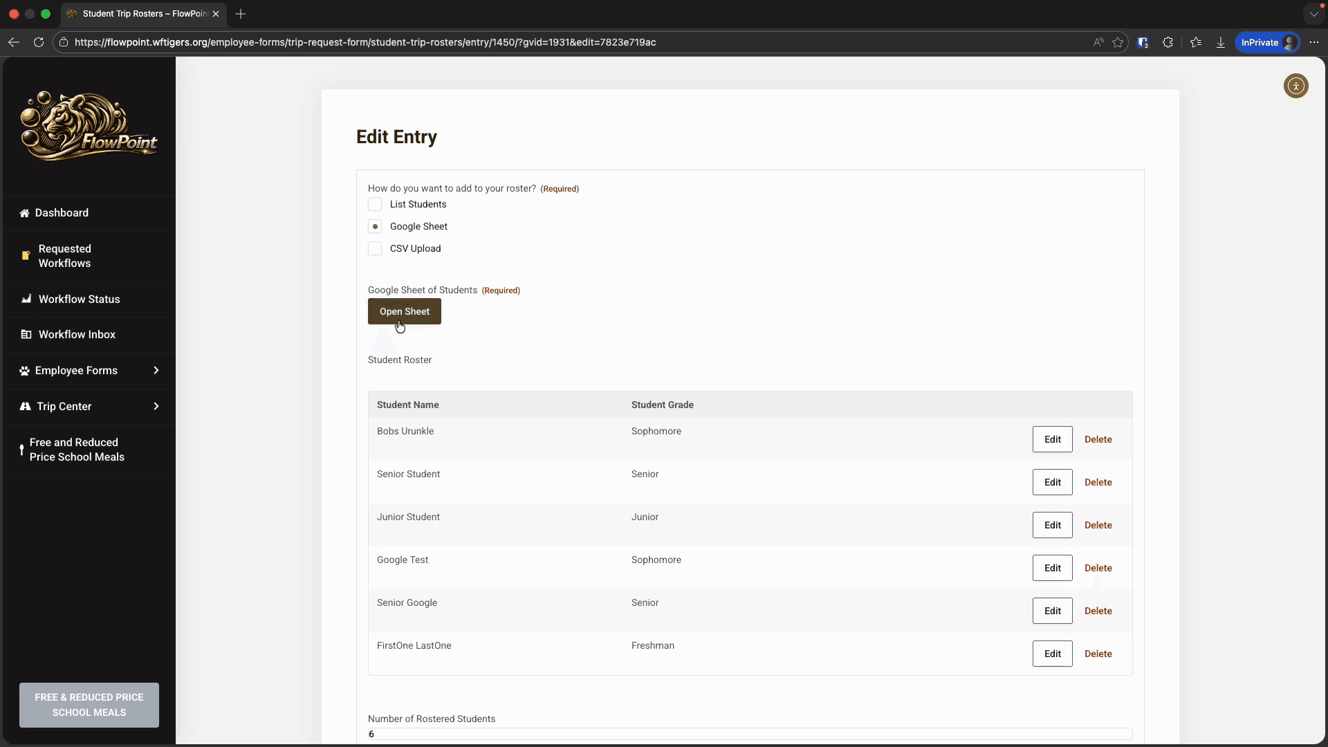 Step #3: Click the Open Sheet button.