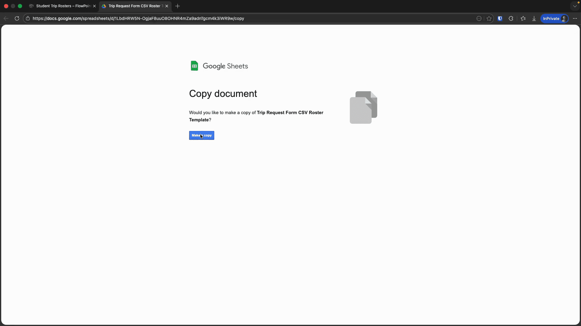 Step #11: Click the Make a copy button.