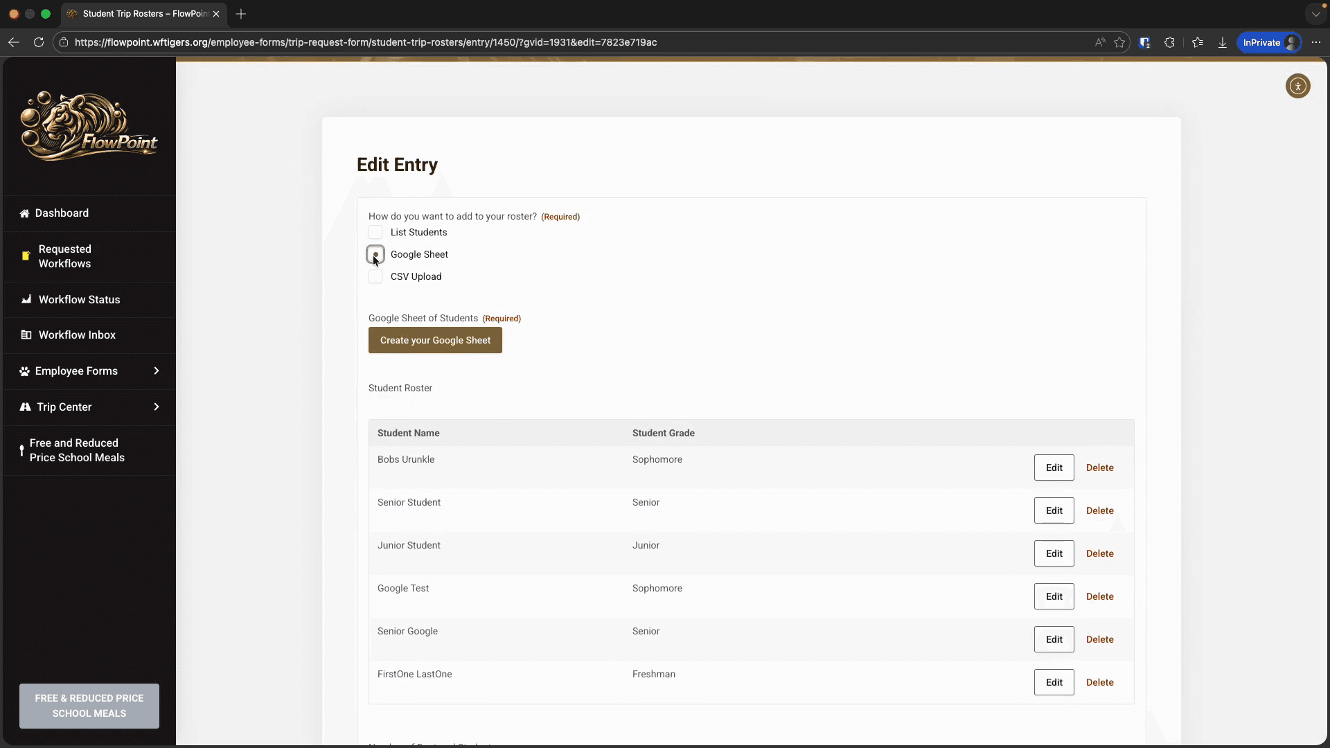 Step #1: Click the Google Sheet checkbox.