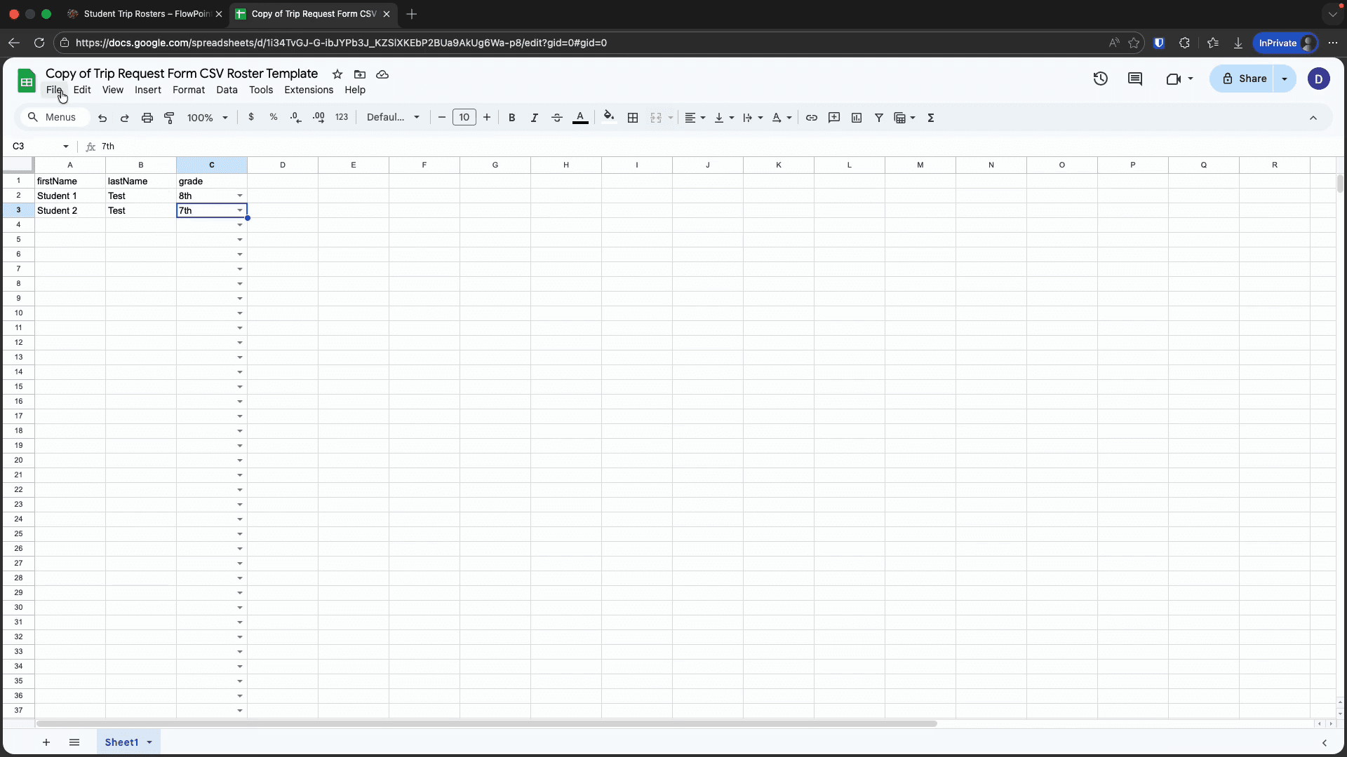 Step #12: Click on the File menu.