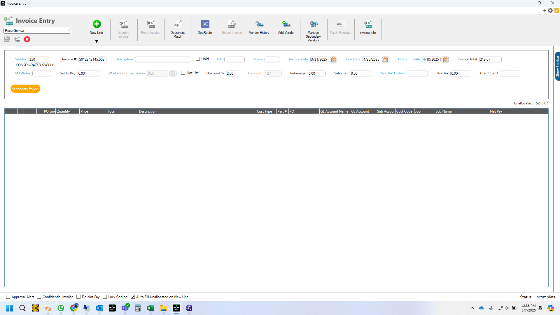 Step #2: Open Purchase Order Quick List (F12)