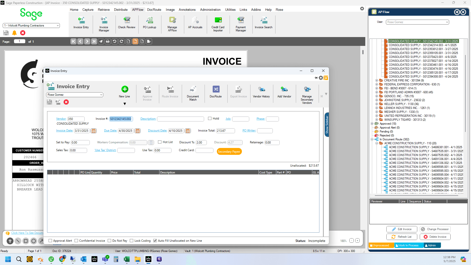 Step #17: Open your PO Quick List dialog box again and past or type the new PO number