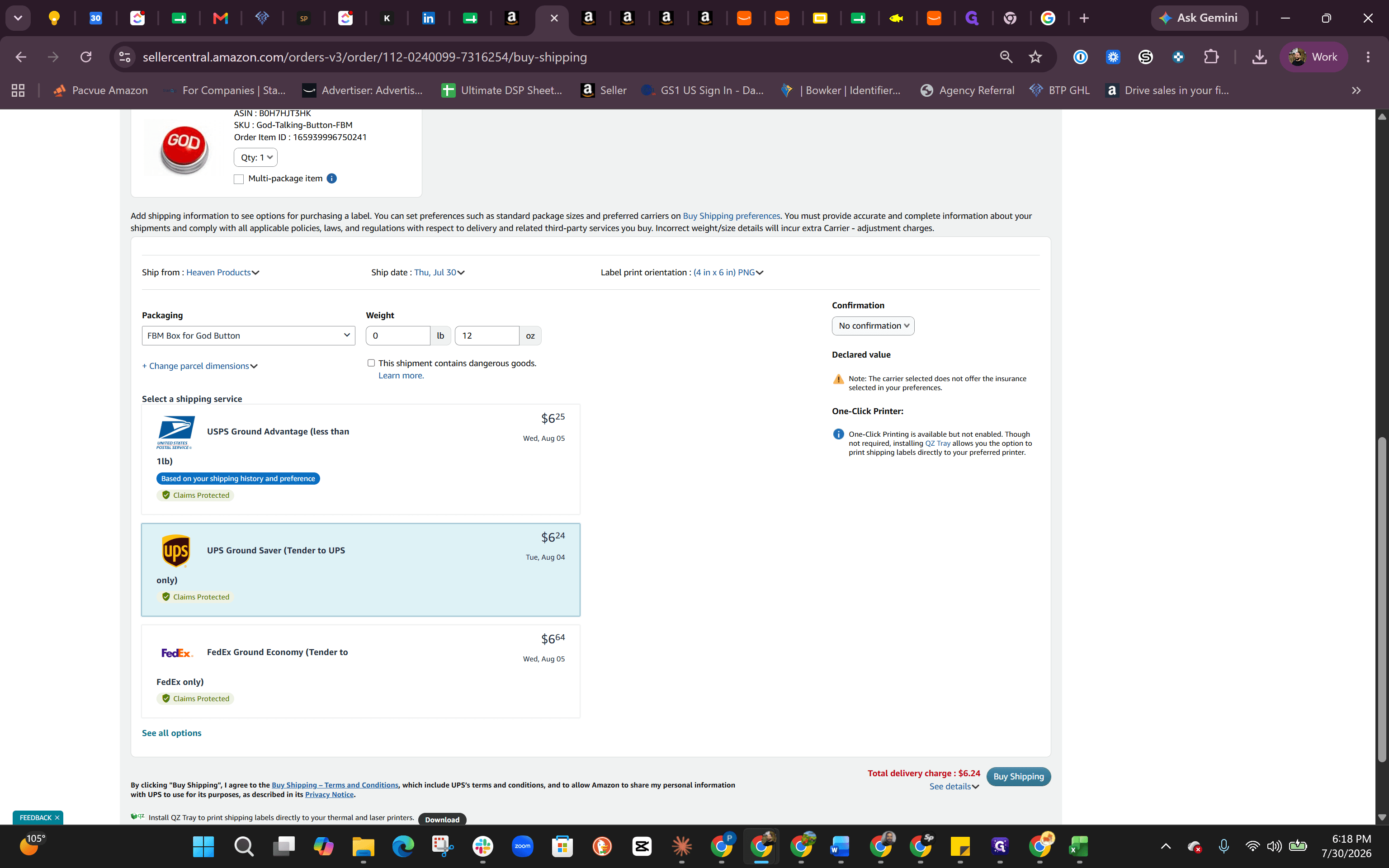 Step #4: Select your preferred delivery confirmation option.