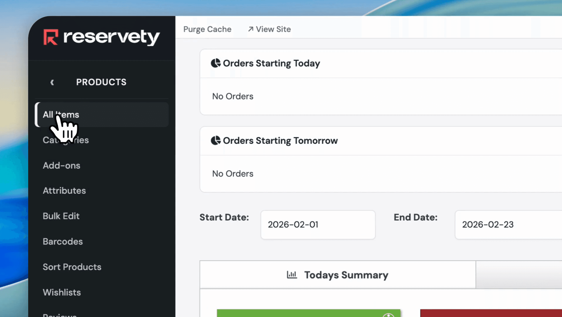 Step #2: Click on All Items.