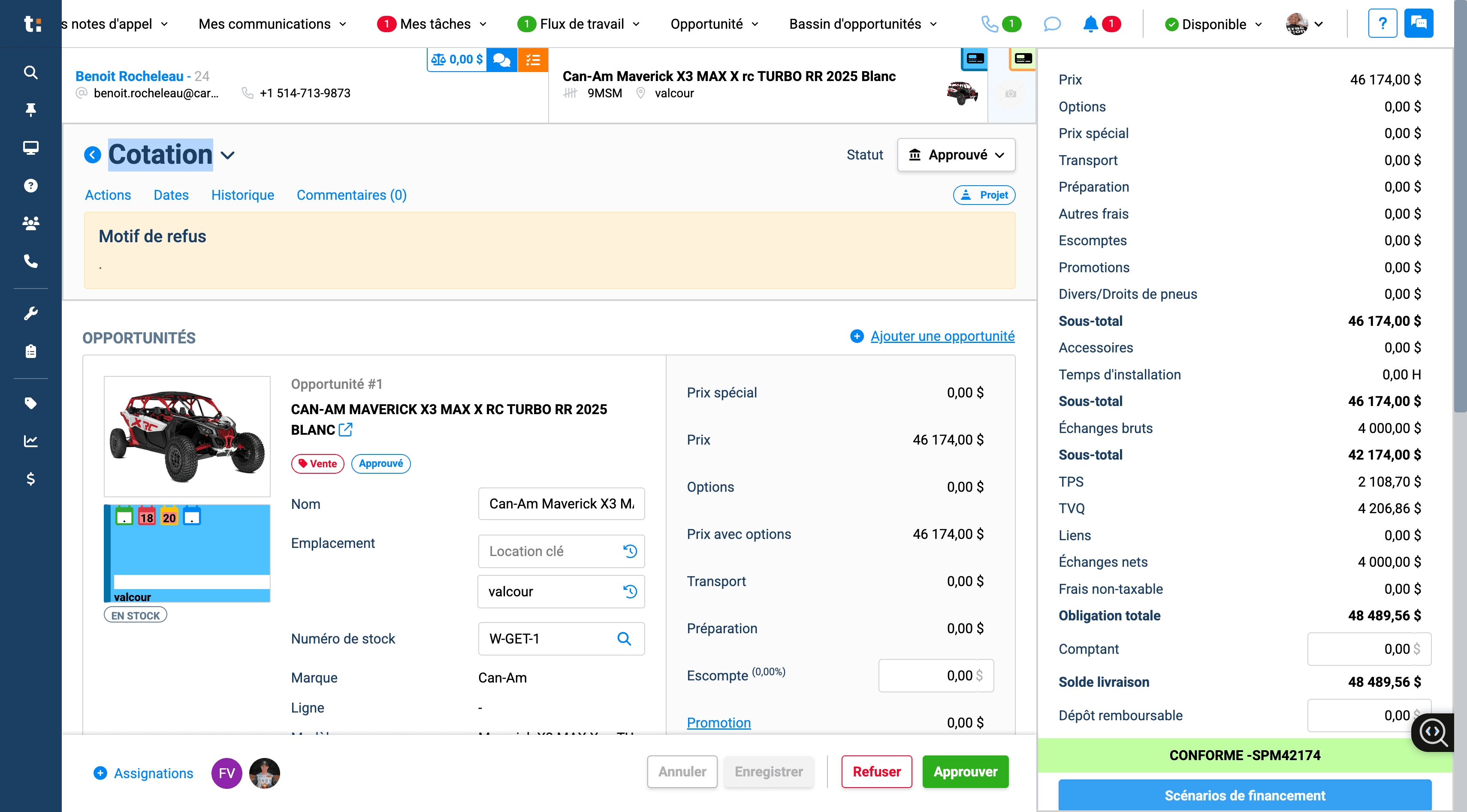 Step #17: Cliquez sur "Scénarios de financement"