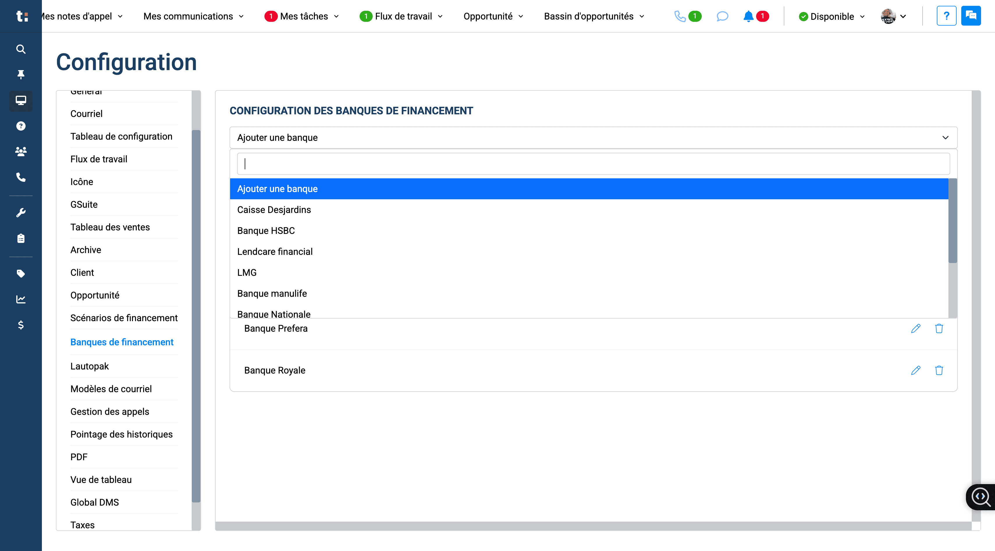 Step #5: Cliquez sur "Ajouter une banque"