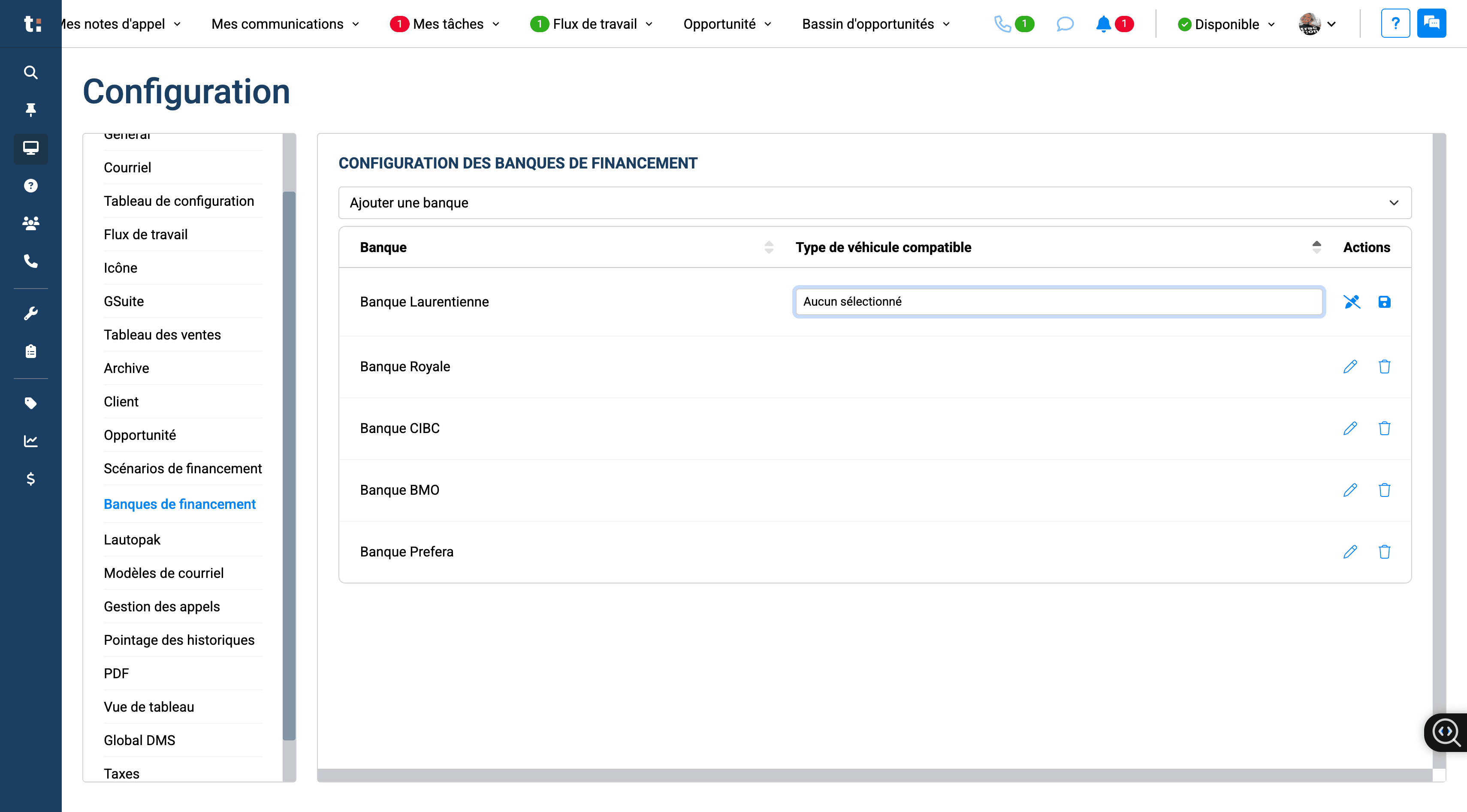 Step #8: Cliquez sur la banque désiré