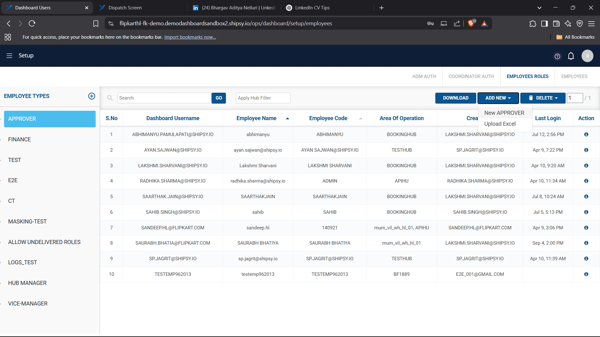Step #3: Click on New APPROVER.