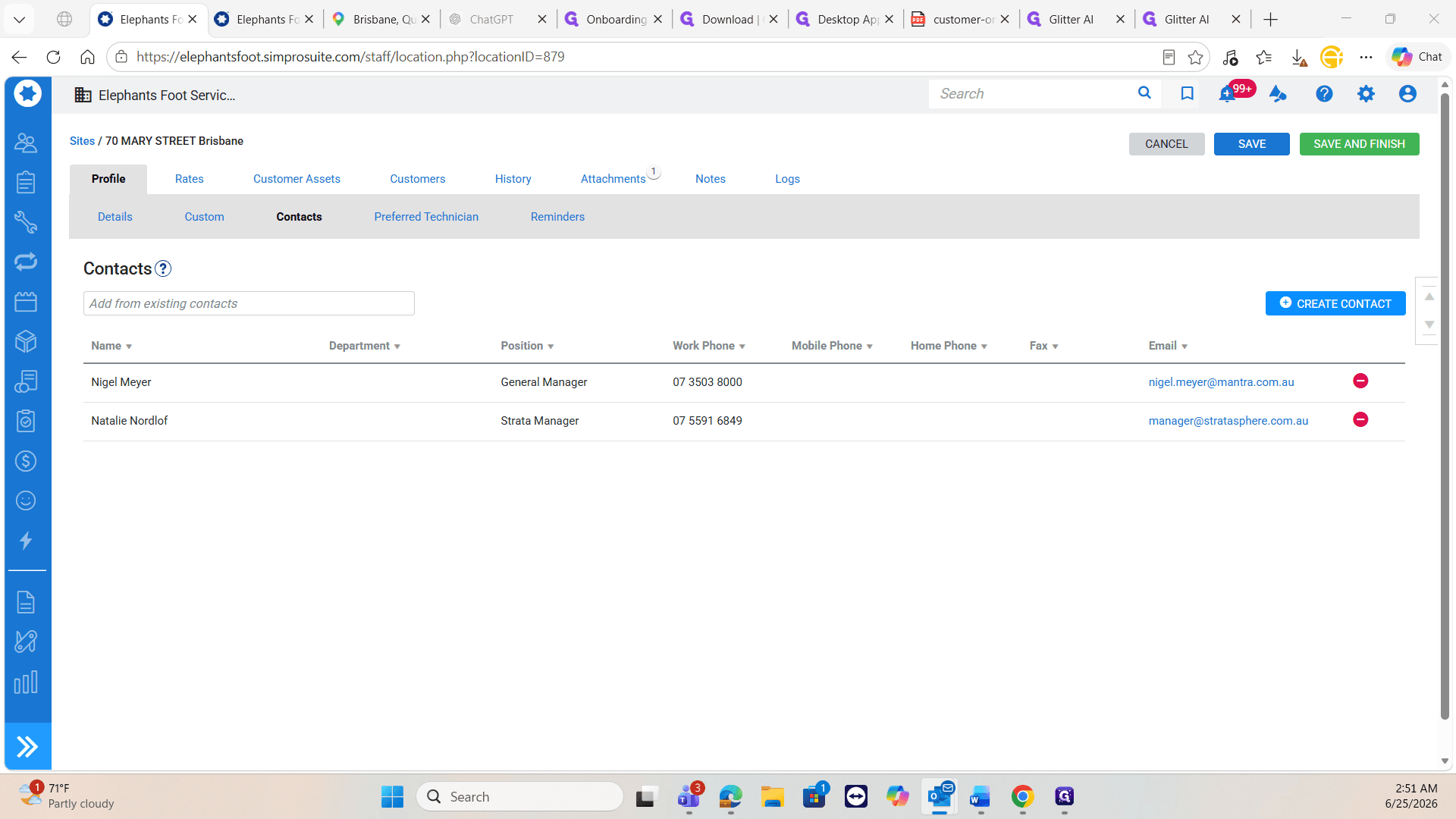 Step #3: Click + CREATE CONTACT to add a new profile.