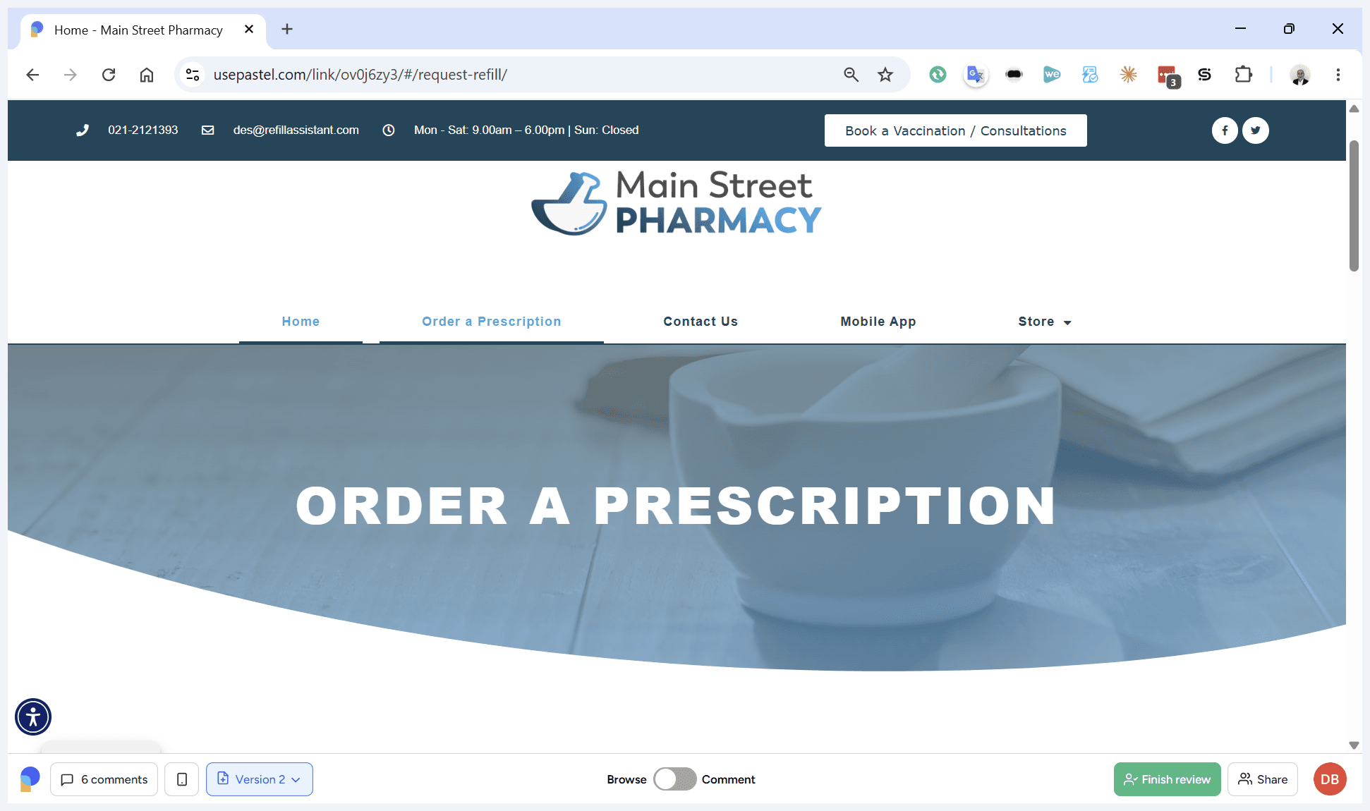 Step #13: Click on any standard website navigation menu item (like Home) to move to a new page.