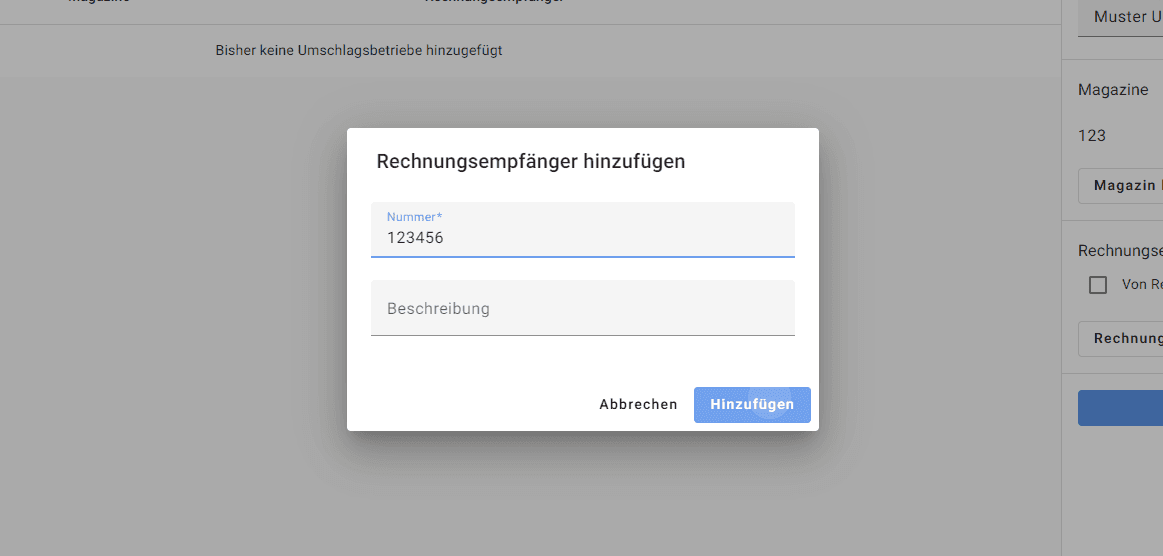 Step #7: Erfassen Sie den Rechnungsempfänger