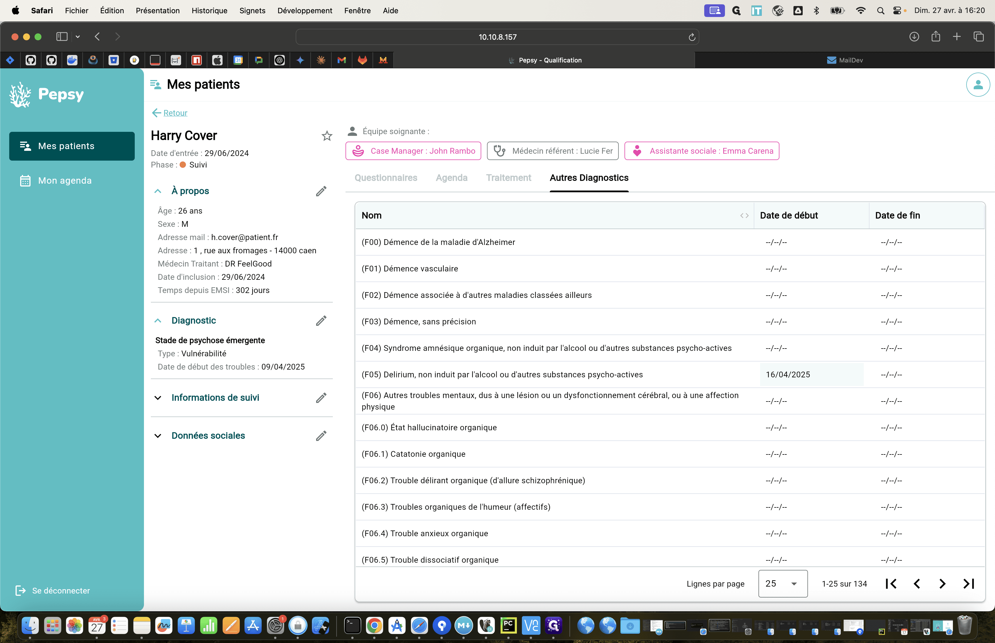Step #91: Si vous vous êtes trompé, vous pouvez supprimer ou modifier cette date.Cliquez sur directement "16/04/2025".