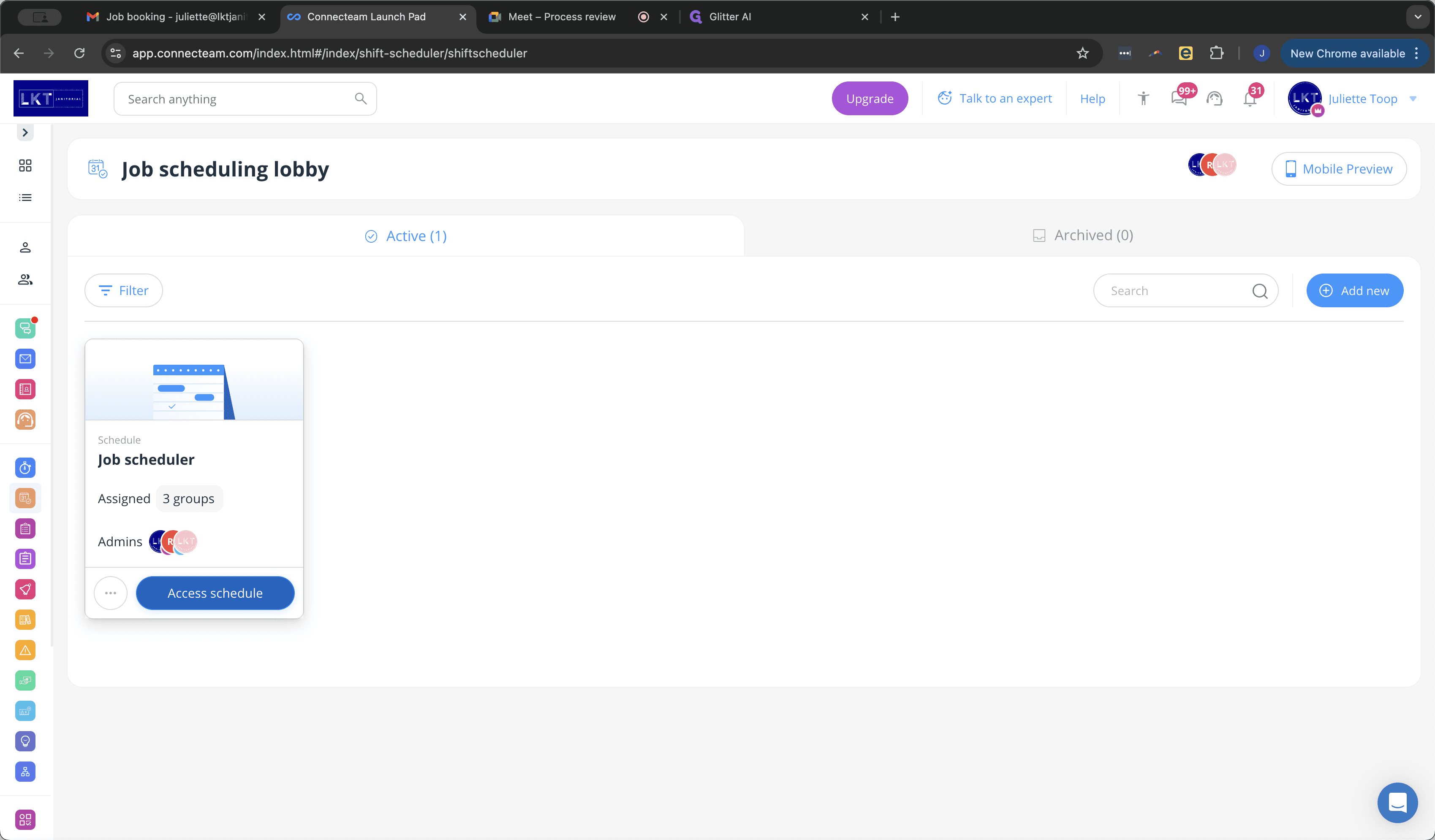 Step #3: Click on "Access schedule"