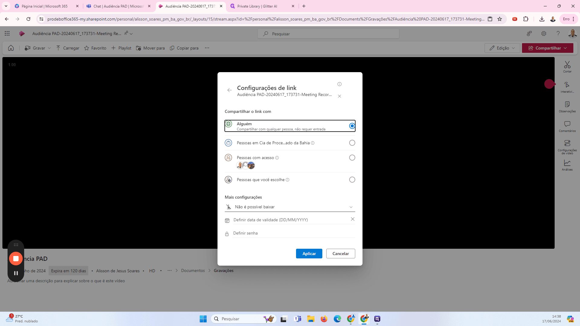 Step #33: Onde é possível definir regras de acesso e visualização