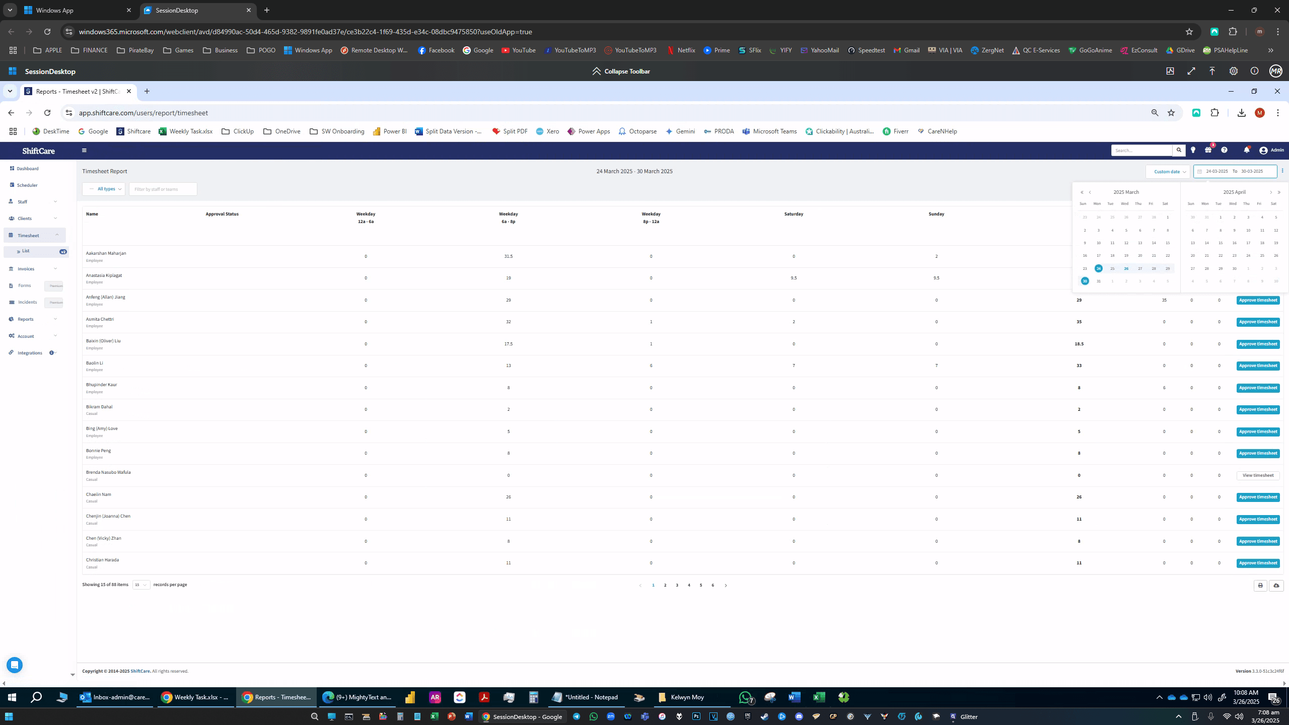 Step #6: Choose the custom dates covering the Payrun coverage weeks.