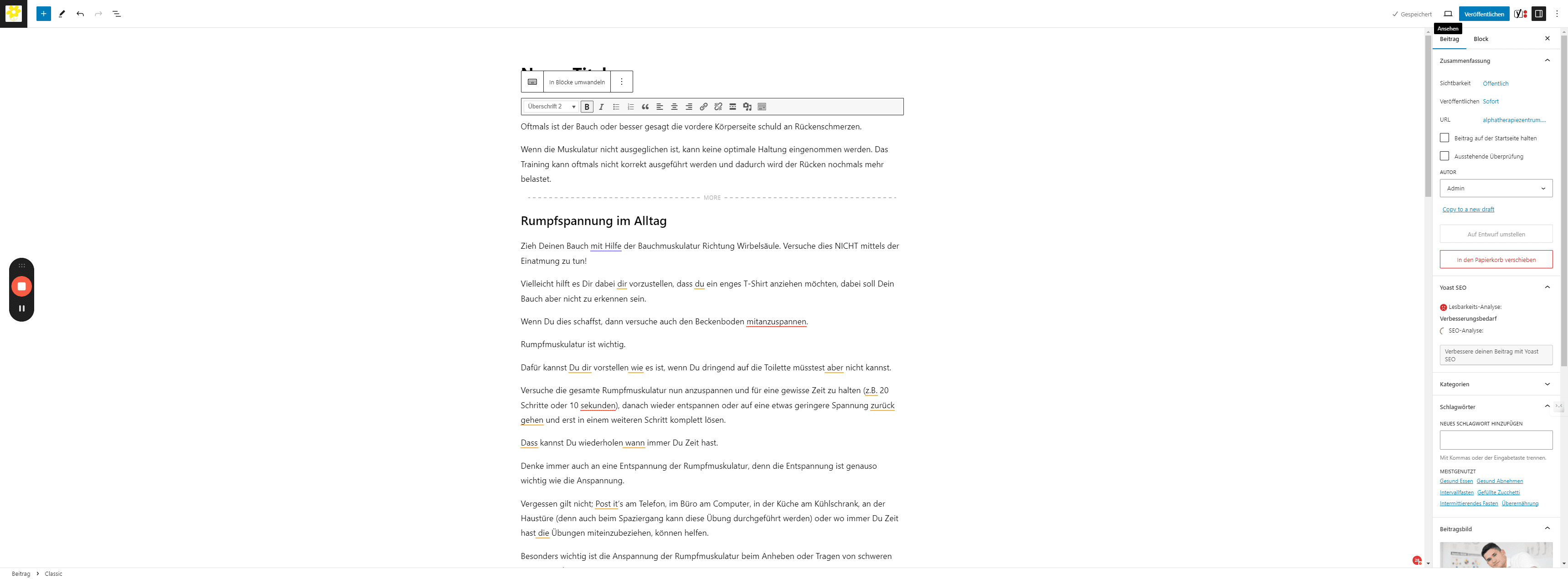 Step #15: Vorschau öffnen, um den Beitrag vor der Veröffentlichung zu prüfen.