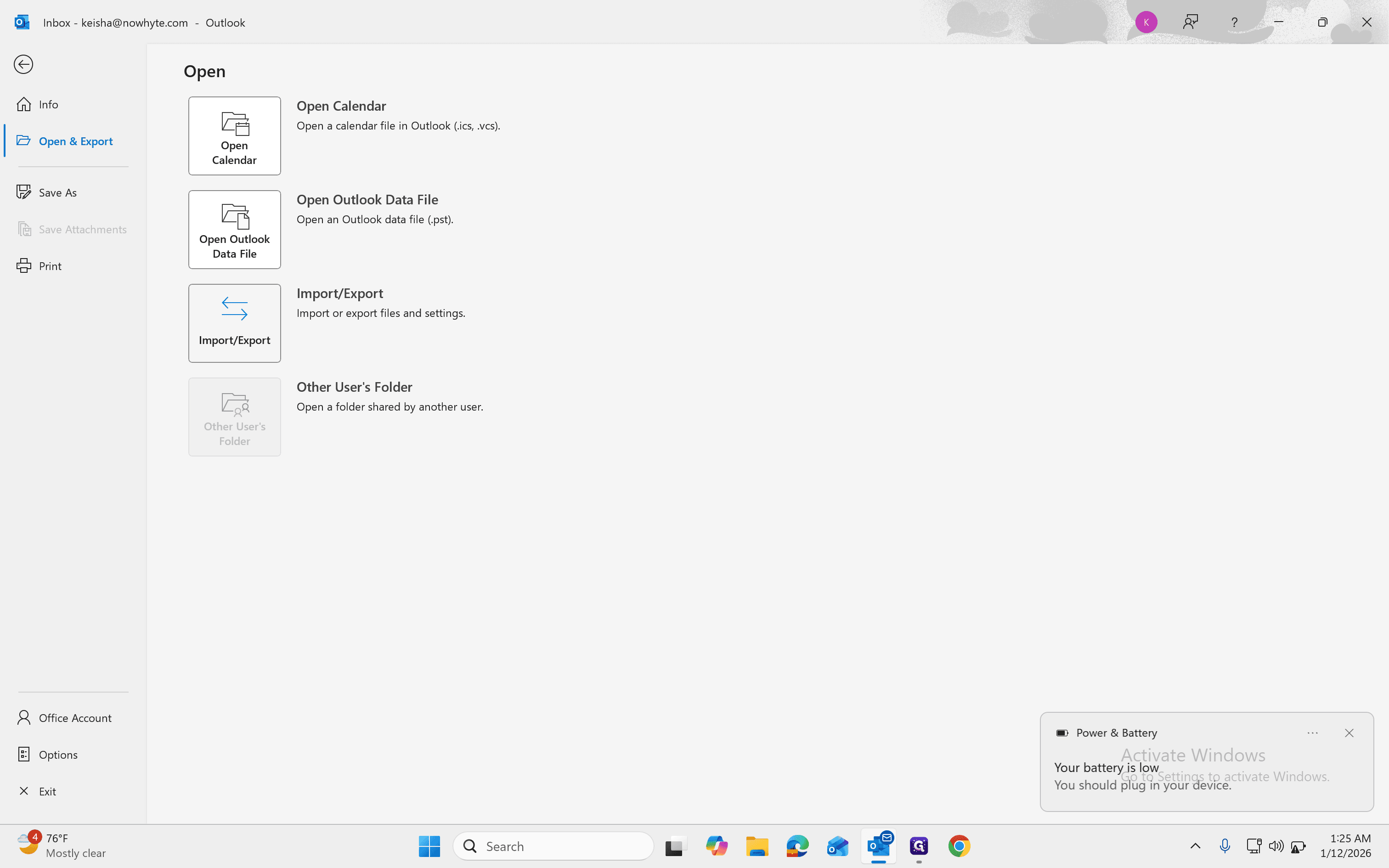 Step #3: Click on "Import / Export"