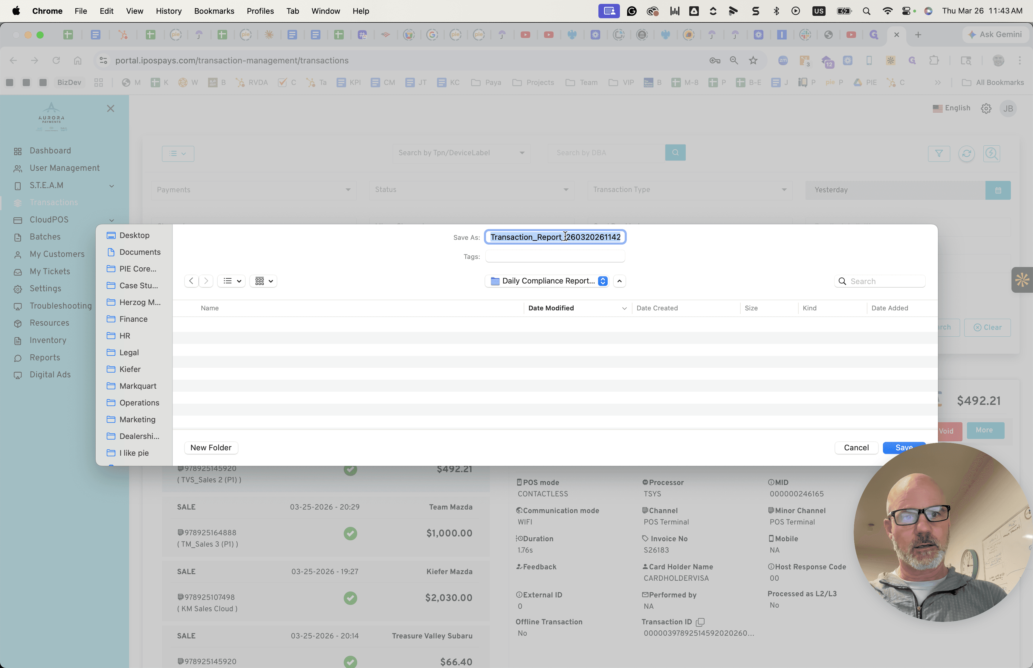 Step #34: Double-click on "Transaction_Report 260320261142"