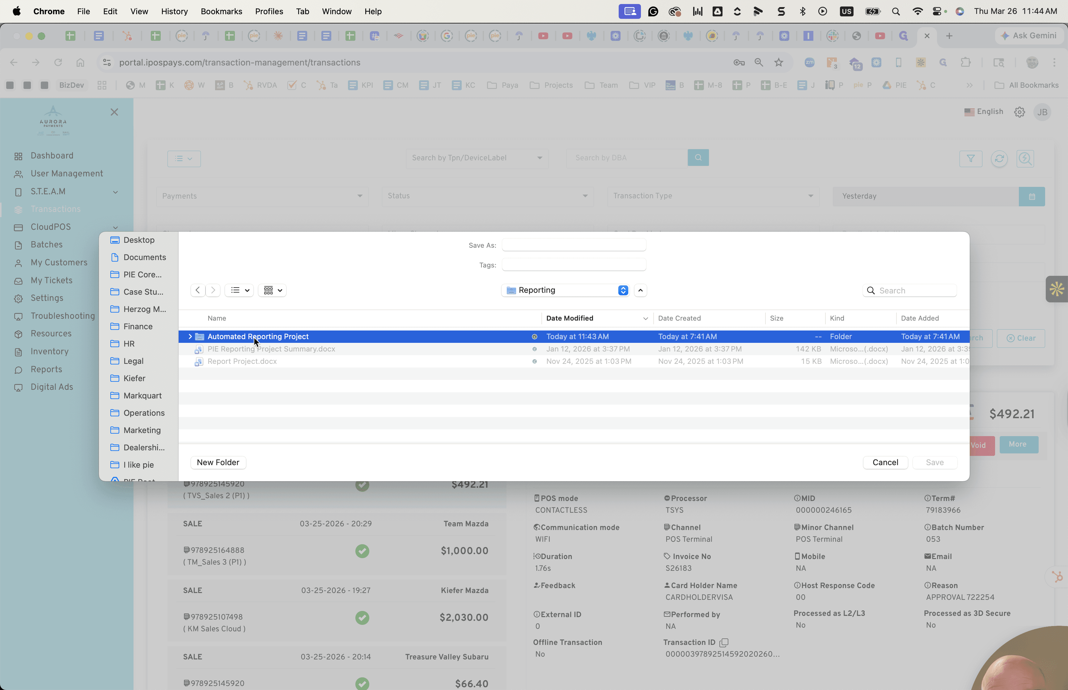 Step #48: Double-click on "Automated Reporting Project"