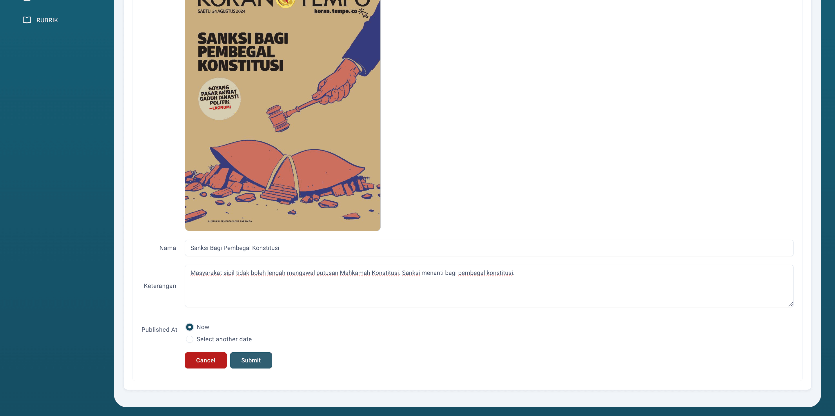 Step #8: Setelah selesai mengisi semua form, klik Submit