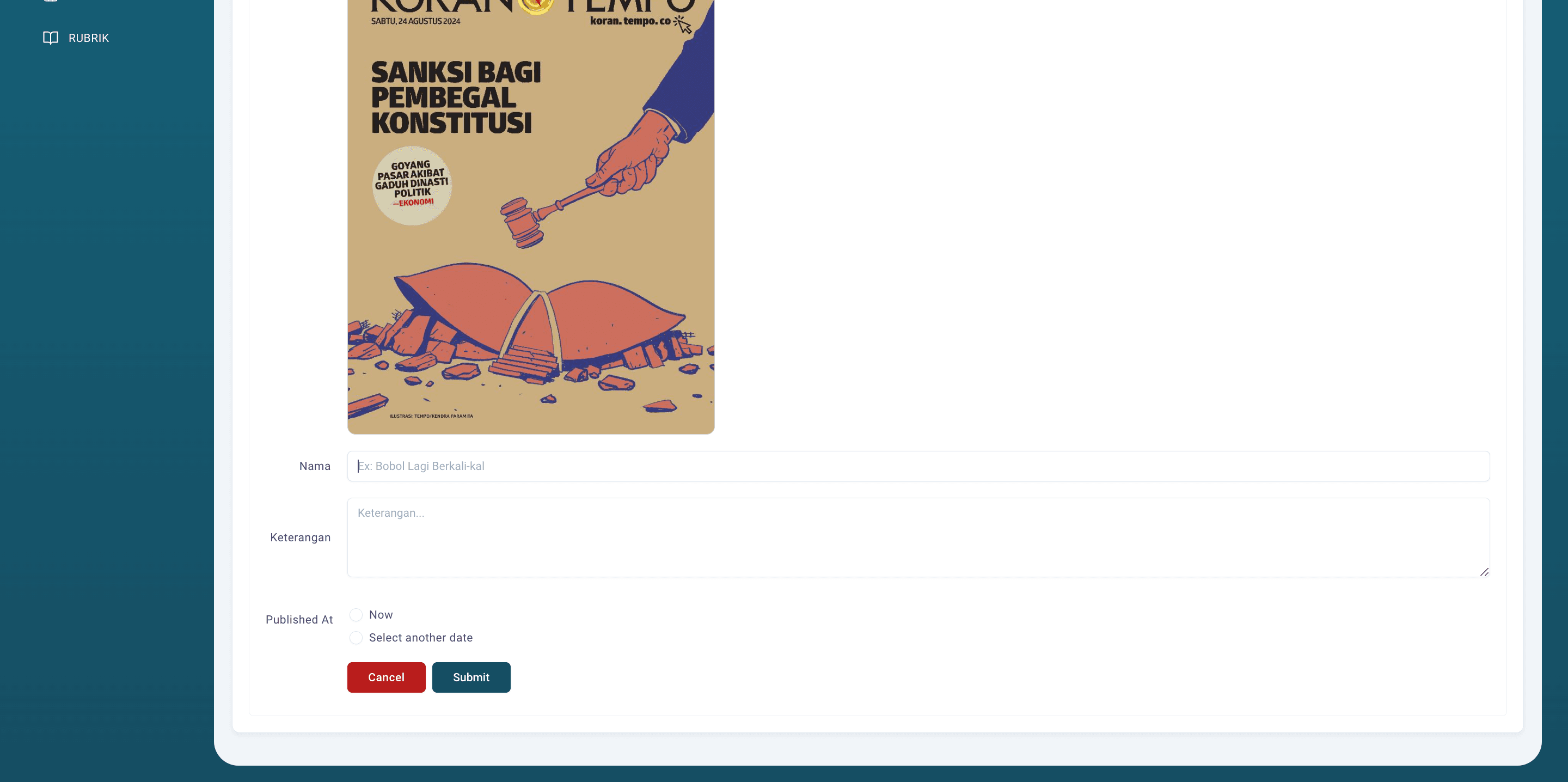 Step #5: Masukkan nama atau judul Fokus