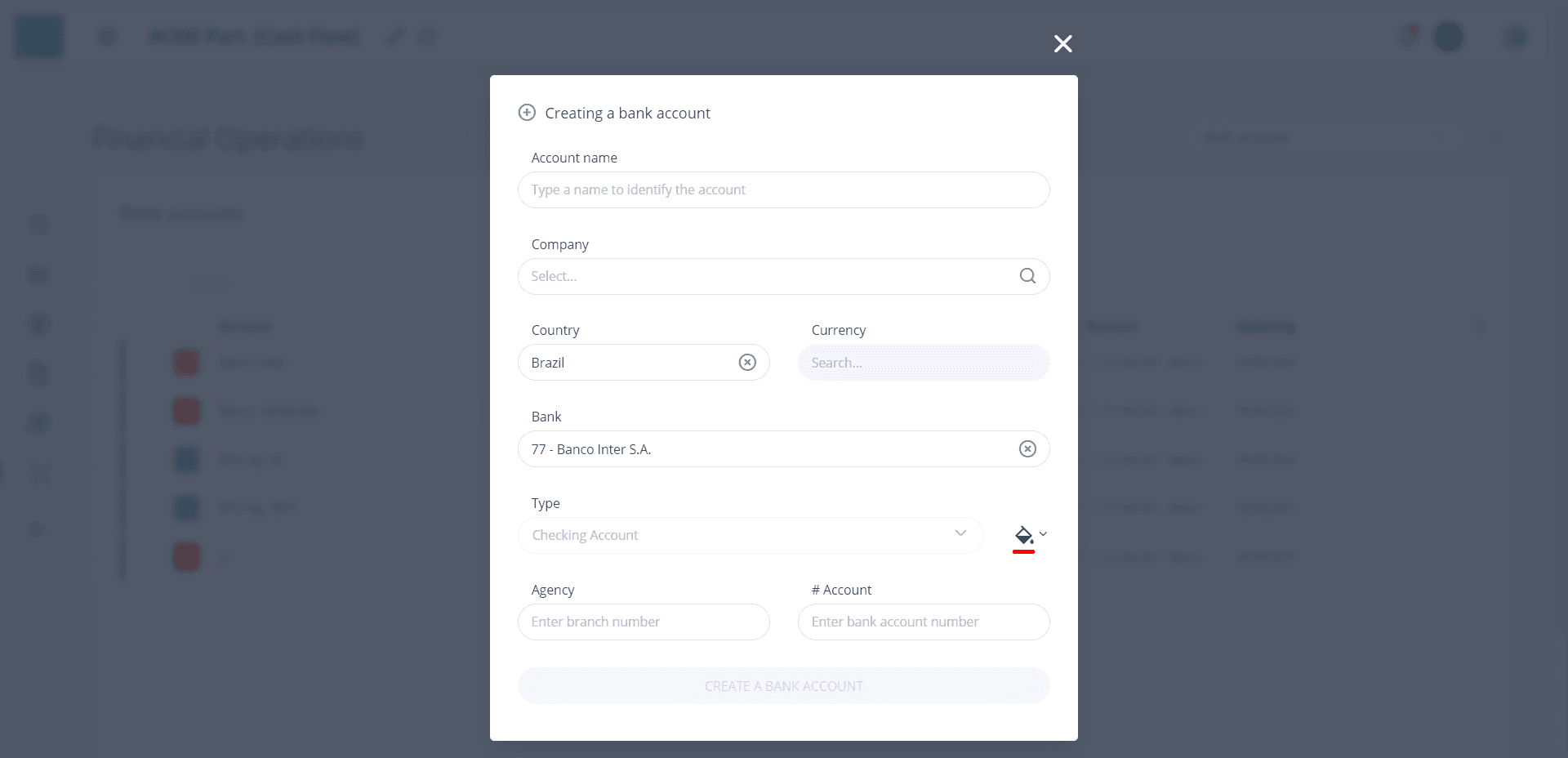 Step #7: Modal de configuração de contas bancárias via upload Manual