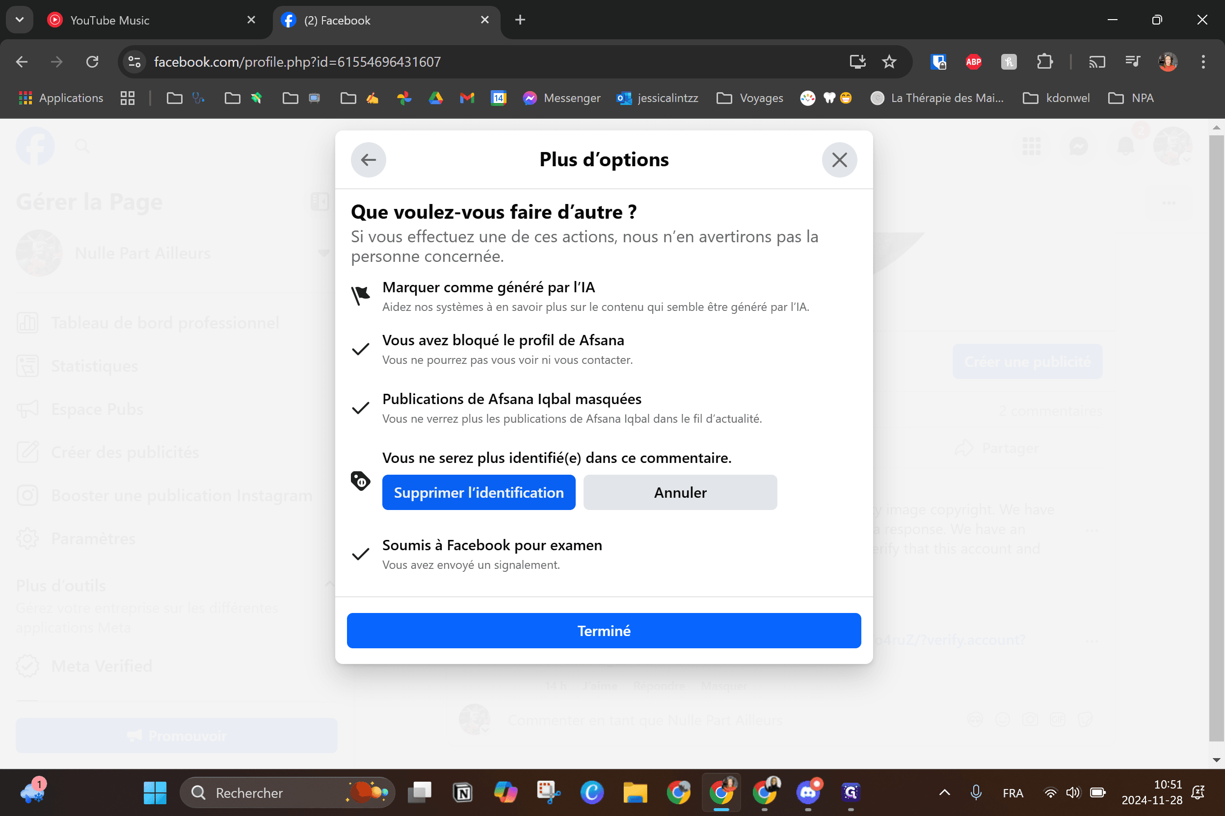 Step #15: Cliquez sur "Supprimer l'identification"