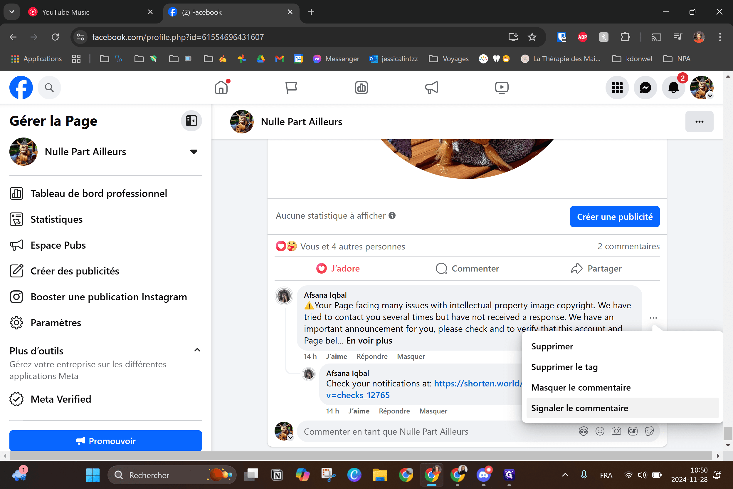 Step #4: Cliquez sur "Signaler le commentaire"